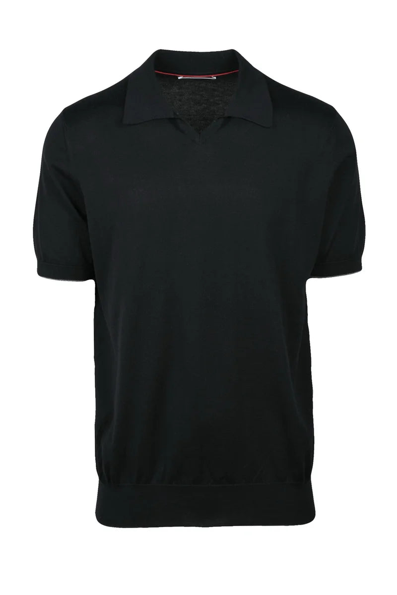 Brunello Cucinelli Polo in Maglia - Grigio Chiaro