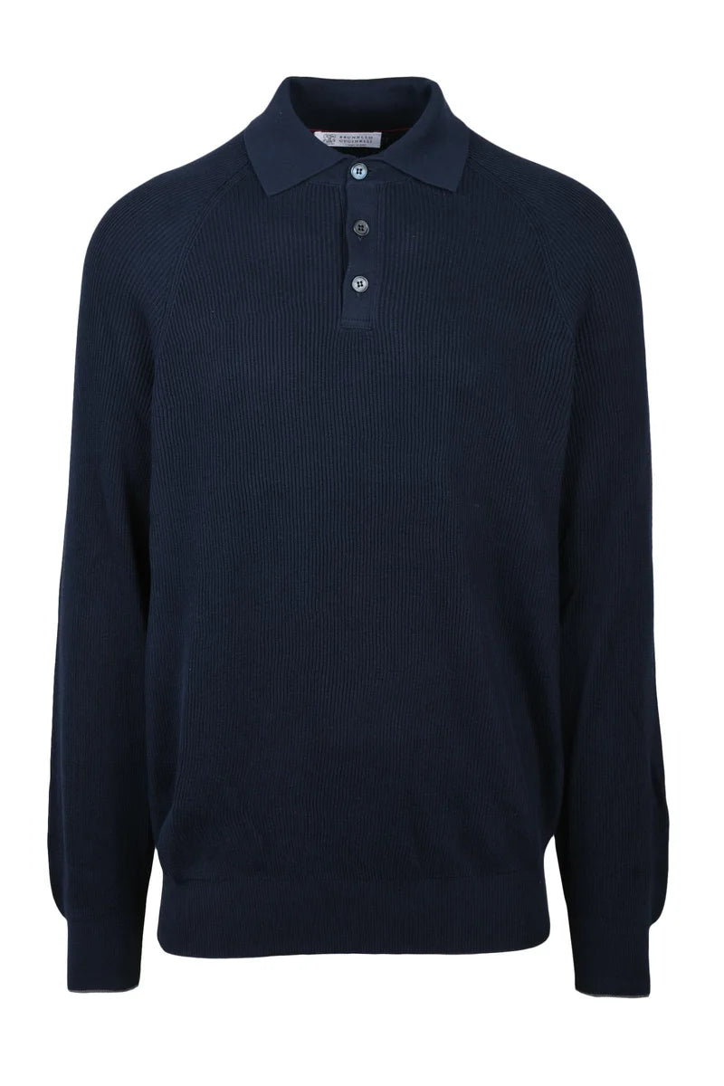 Brunello Cucinelli Maglia Cotone - Blu