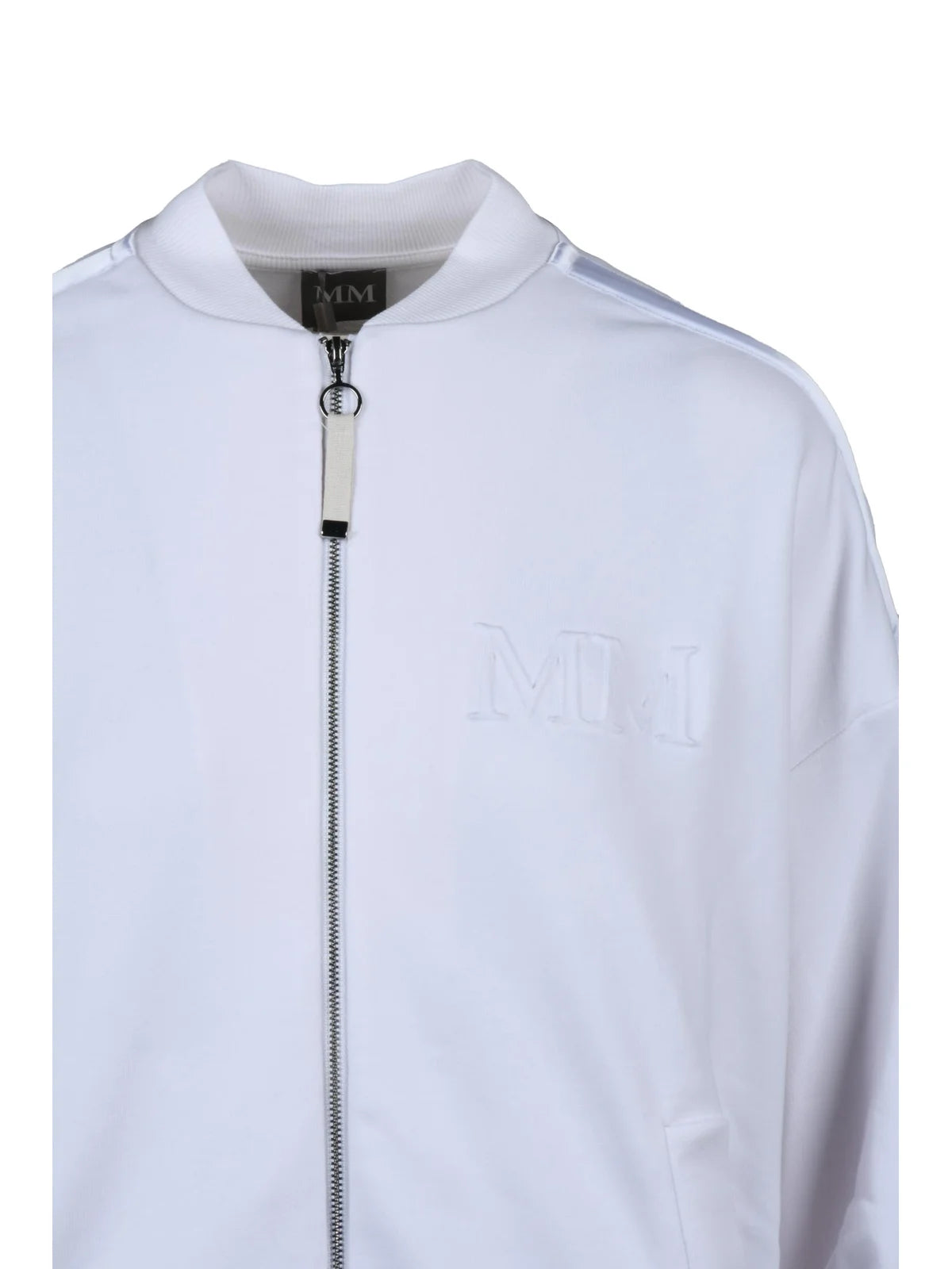 Mm By Max Mara Felpa Zip Cotone Poliestere - Bianco
