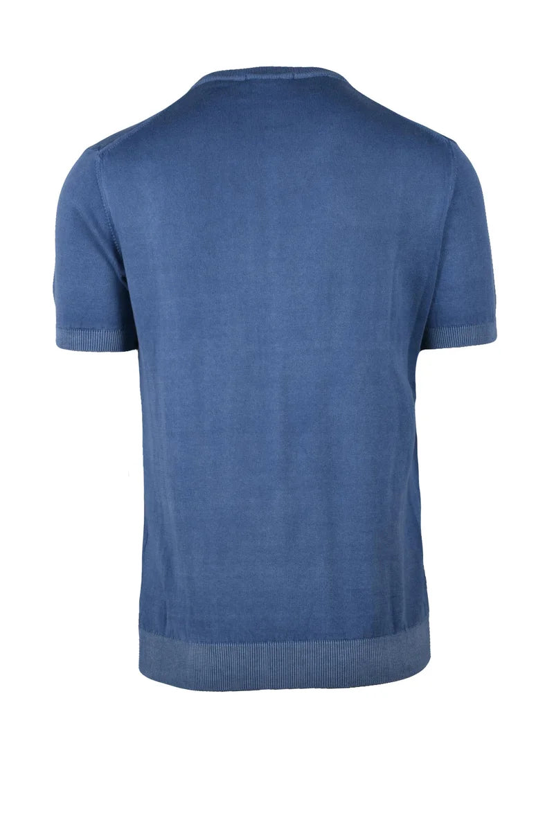 Out/fit Cotton Crew Neck Pullover - Blue