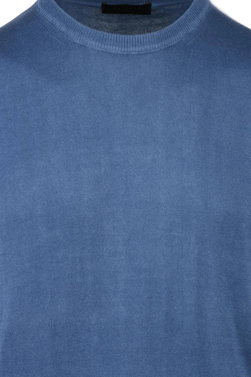 Out/fit Cotton Crew Neck Pullover - Blue