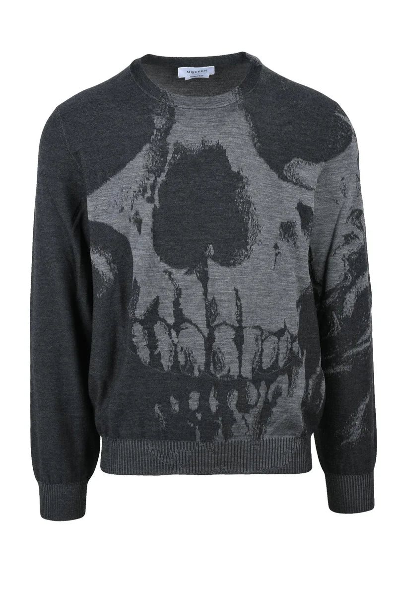 Alexander McQueen Maglioncino Girocollo Lana - Grigio