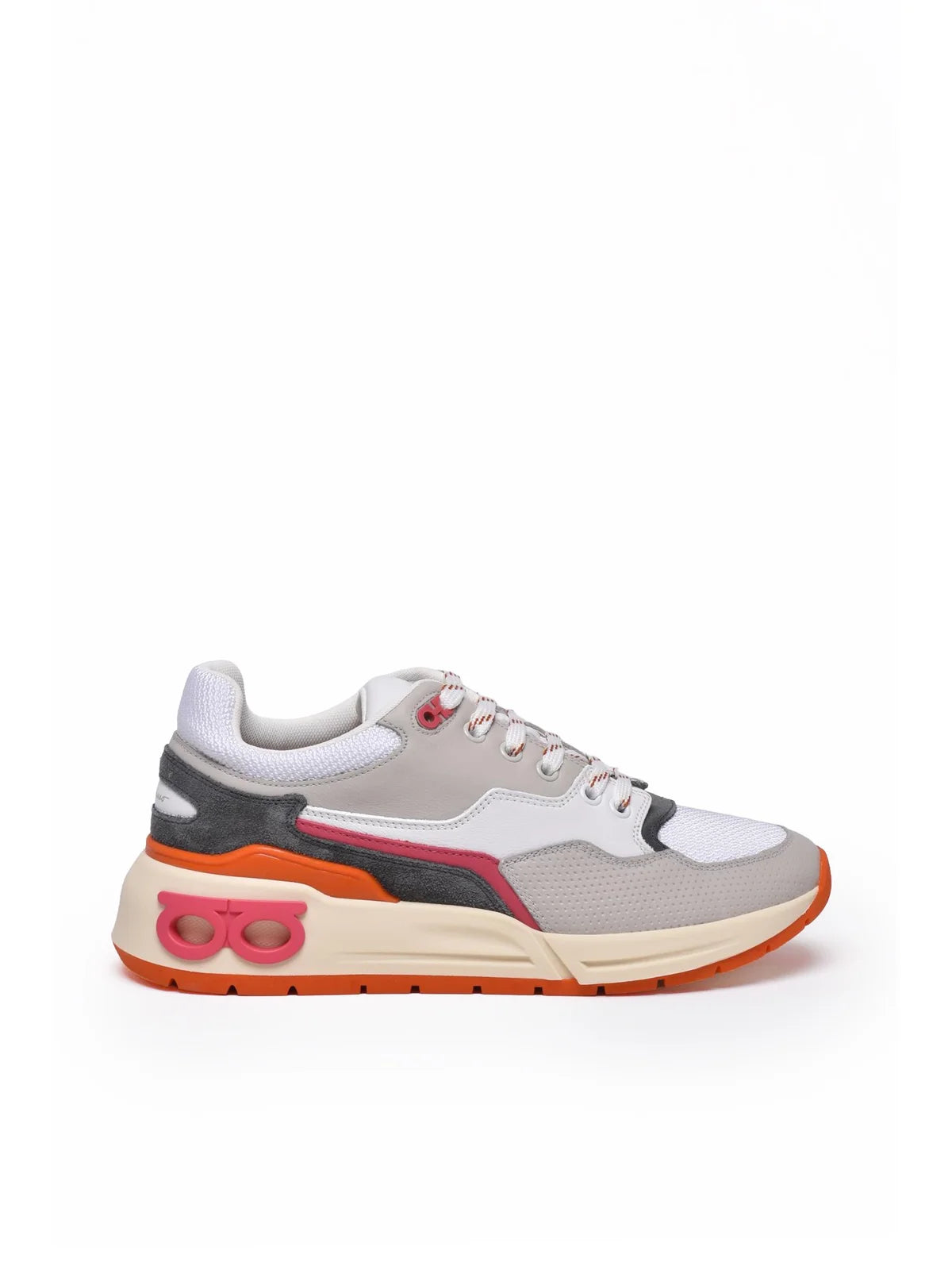 Salvatore Ferragamo Cosma Low Sneaker - Grey/Orange