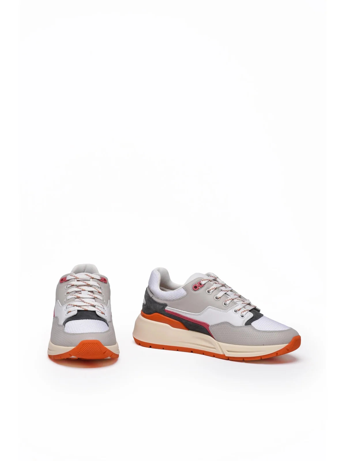 Salvatore Ferragamo Cosma Low Sneaker - Grey/Orange