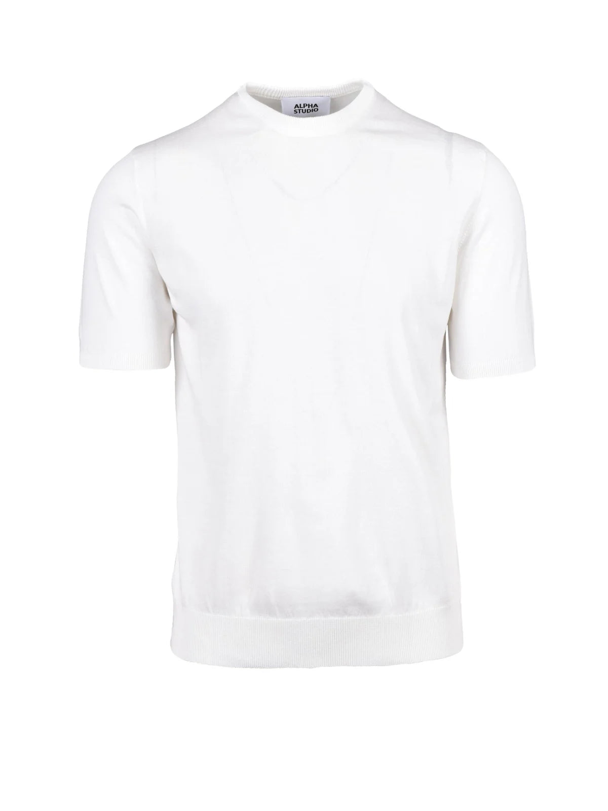 Alpha Studio Pullover Girocollo Maniche Corte - Bianco