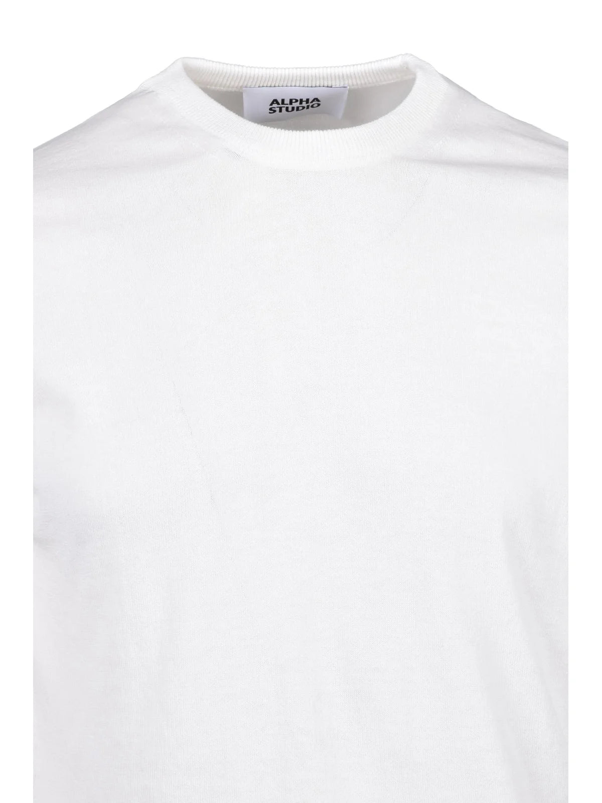 Alpha Studio Pullover Girocollo Maniche Corte - Bianco