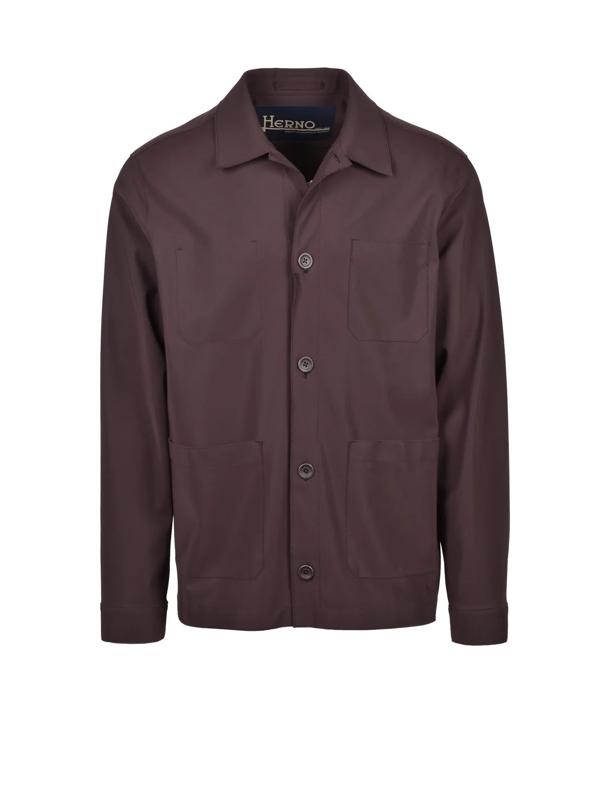 Herno Giacca Camicia Scuba - Marrone