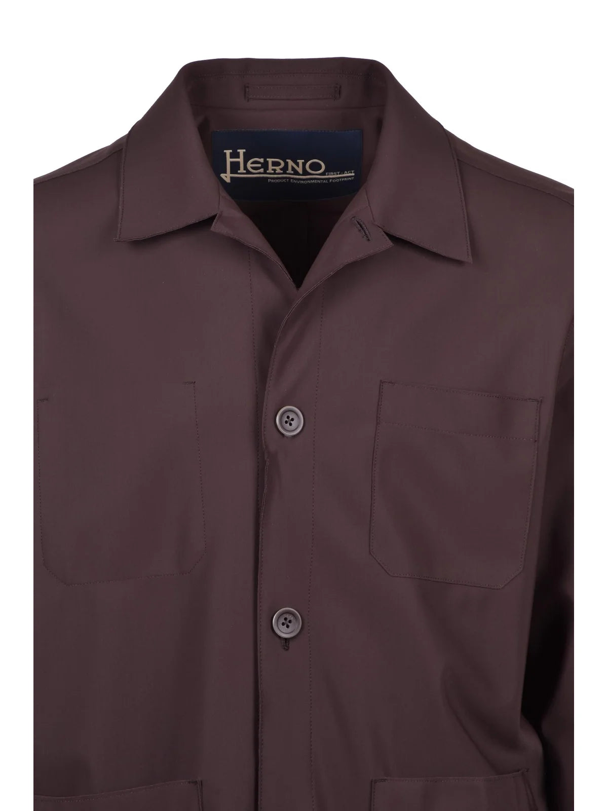 Herno Giacca Camicia Scuba - Marrone