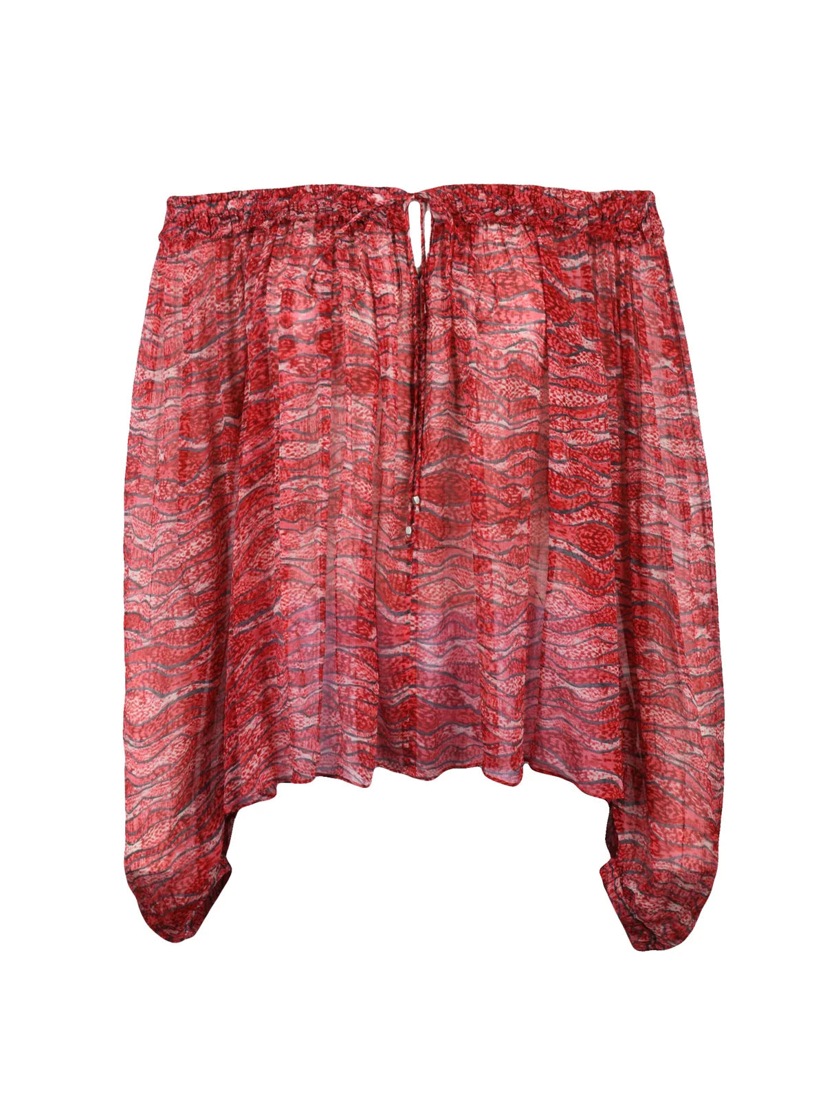 Isabel Marant Étoile Blusa in Voile - Rosso/Beige