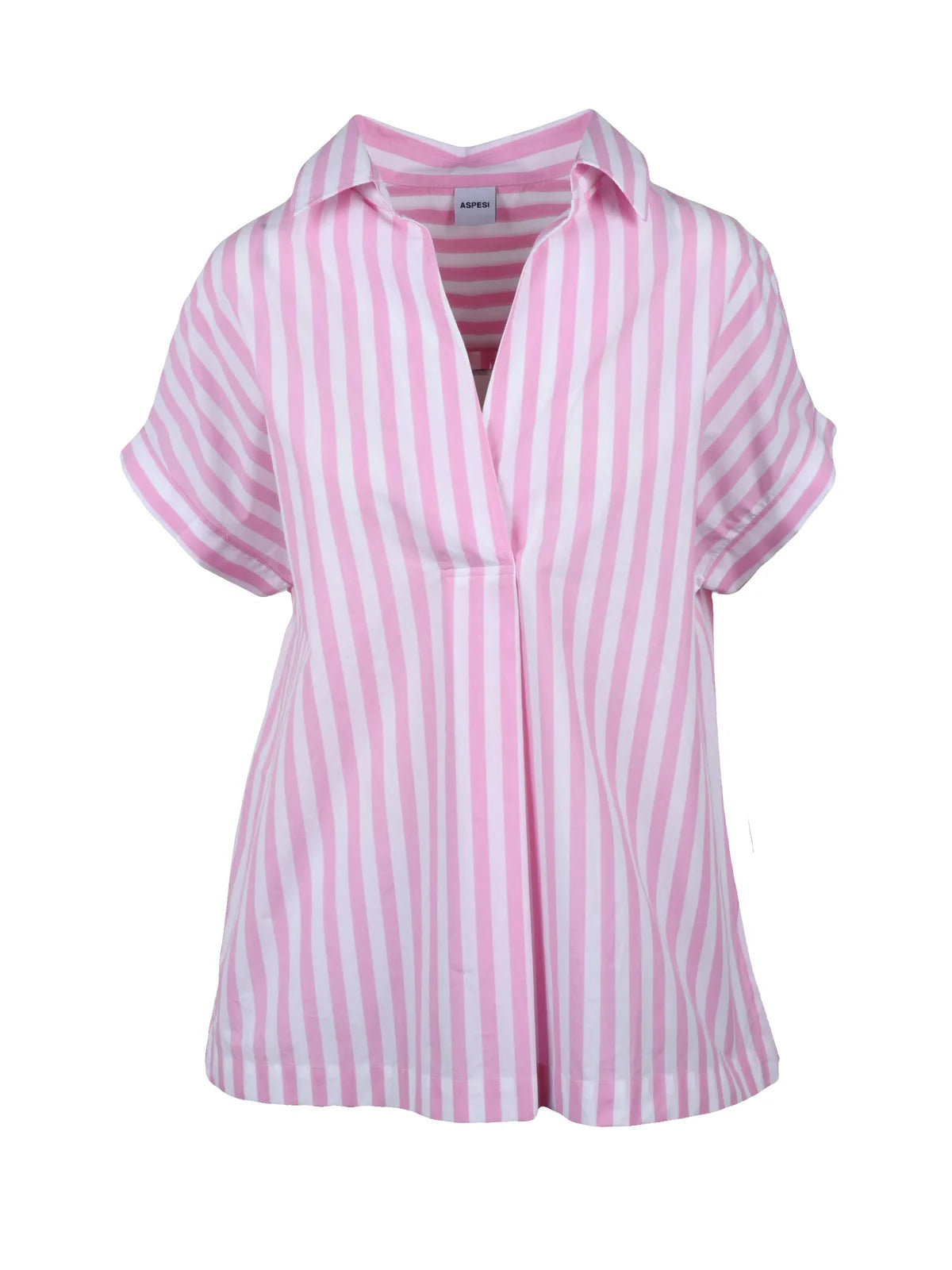 Aspesi Blusa Cotone Bianco/Rosa