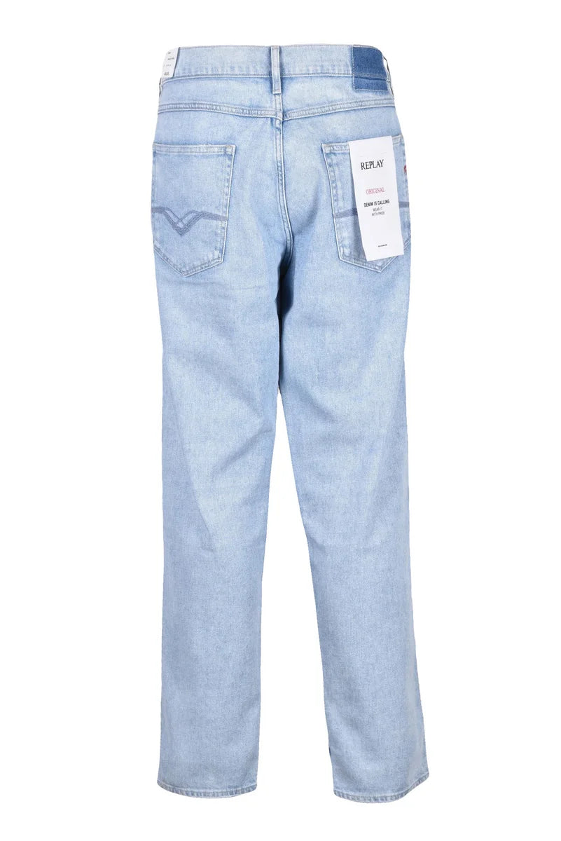 Replay Jeans Sandot Relaxed Tapered - Celeste