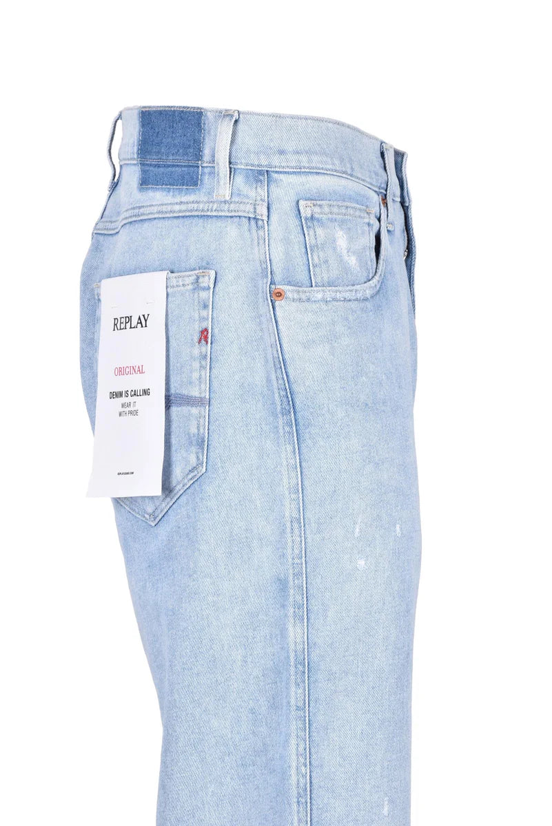 Replay Jeans Sandot Relaxed Tapered - Celeste
