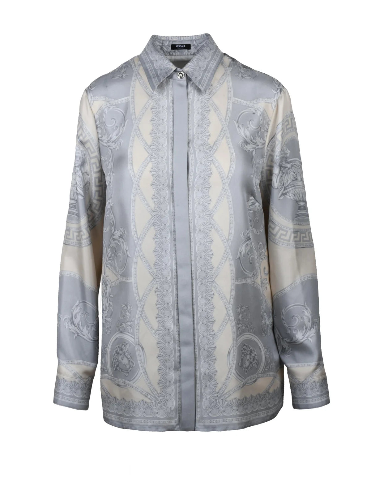 Versace Collection Camicia Seta - Grey/Beige