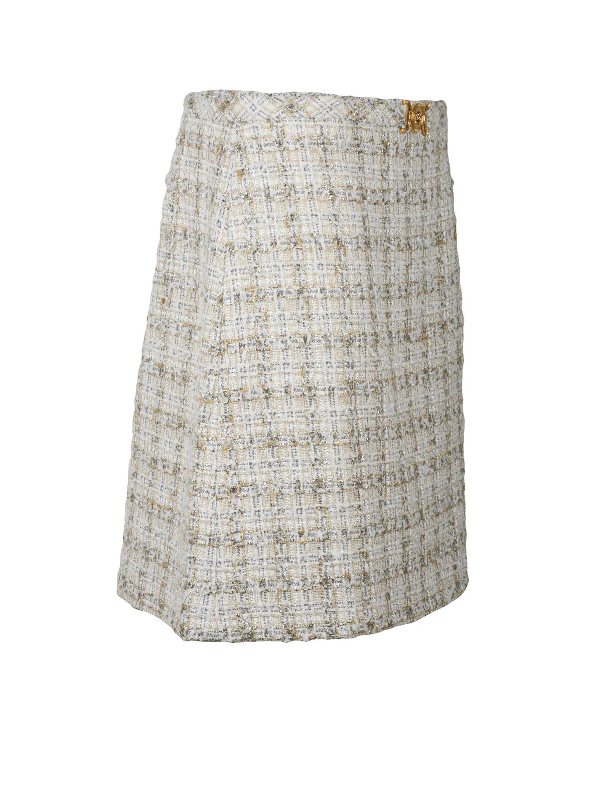 Versace Collection Gonna Mini Bouclé - Beige/Gold