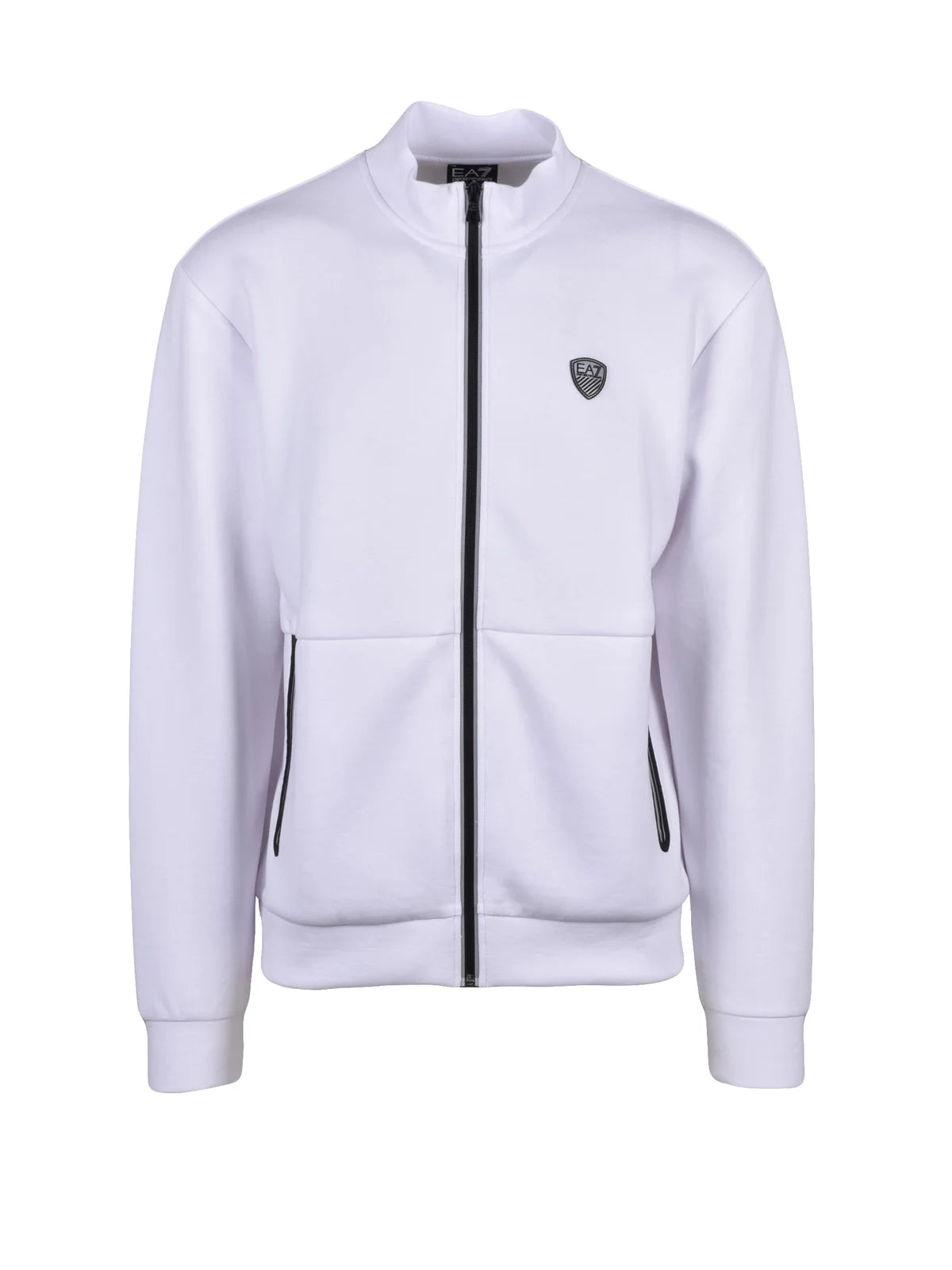 EA7 Emporio Armani Felpa Zip Cotone/Viscosa - Bianco
