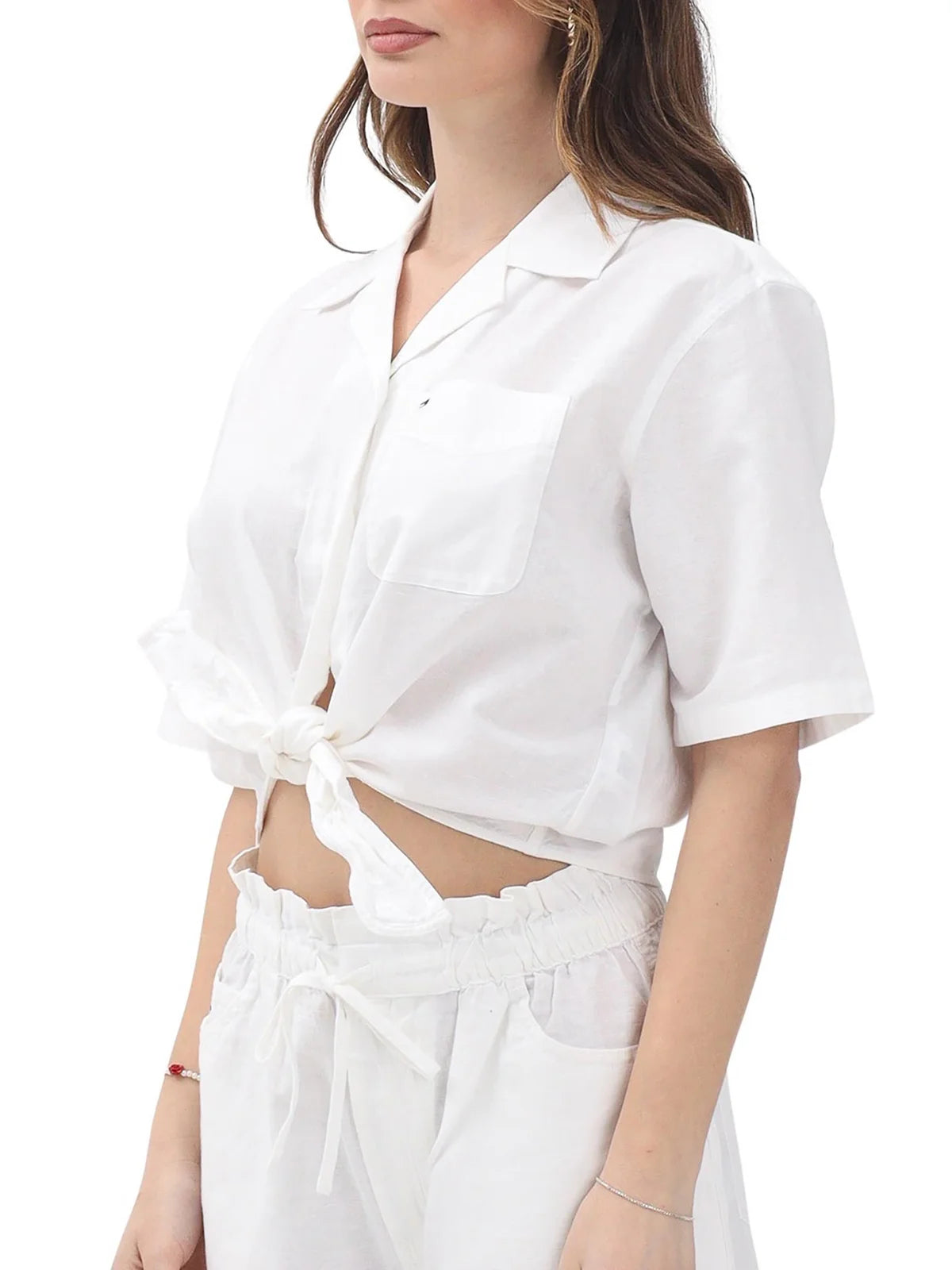 Tommy Jeans Camicia Corta - Bianco