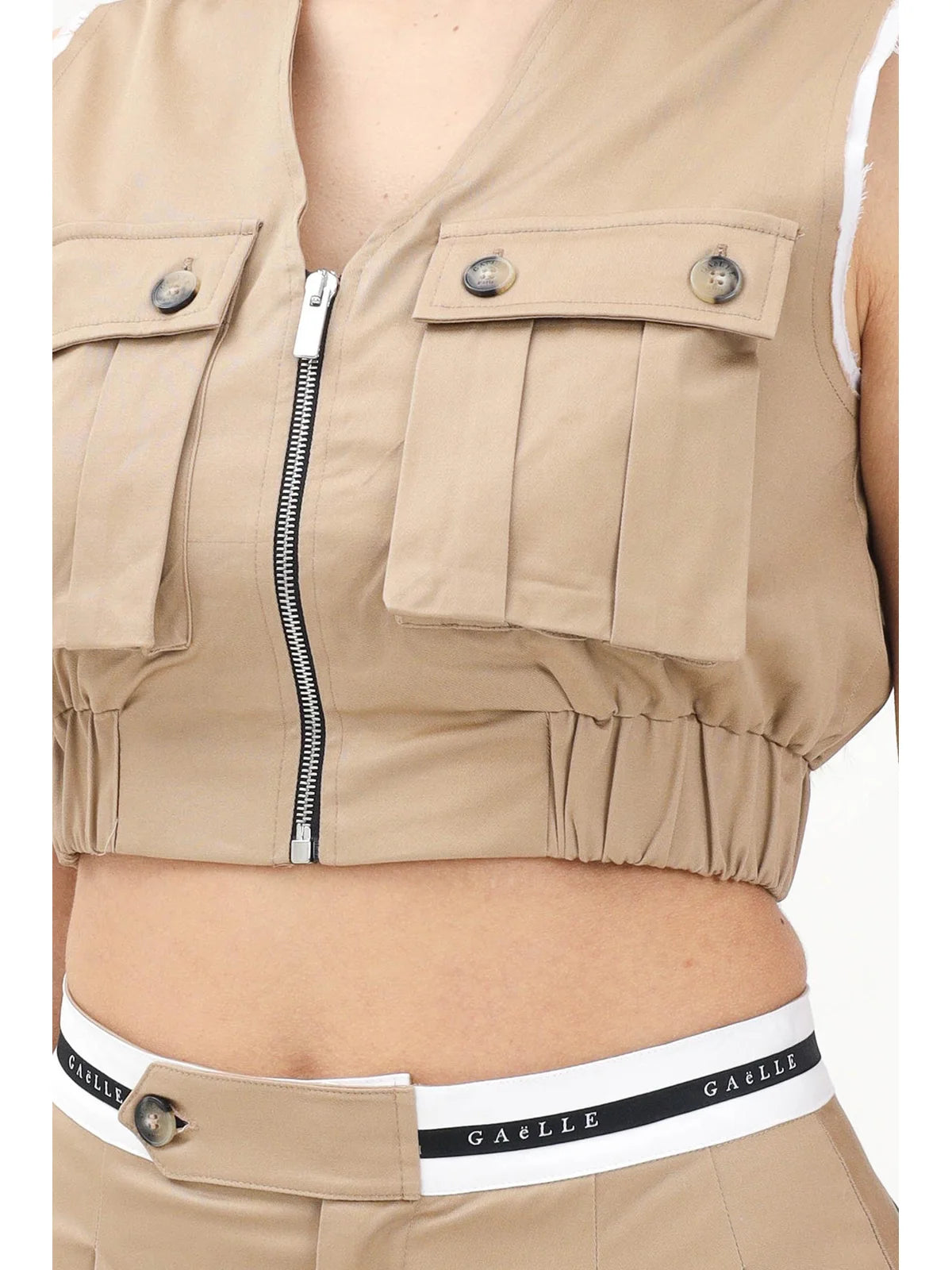 Gaëlle Gilet Cotone Stretch - Beige