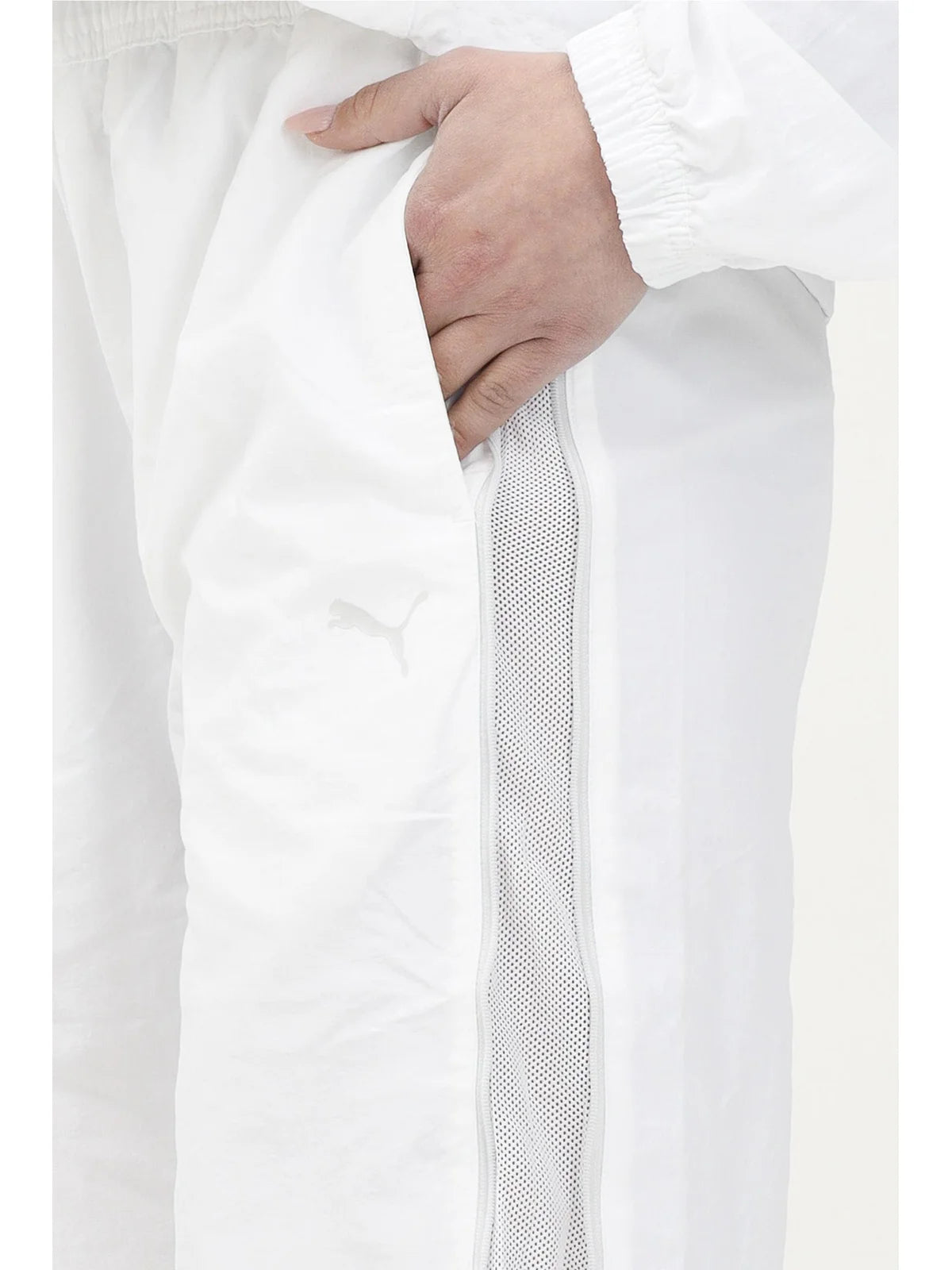 Puma Pantaloni Tuta in Nylon - Bianco
