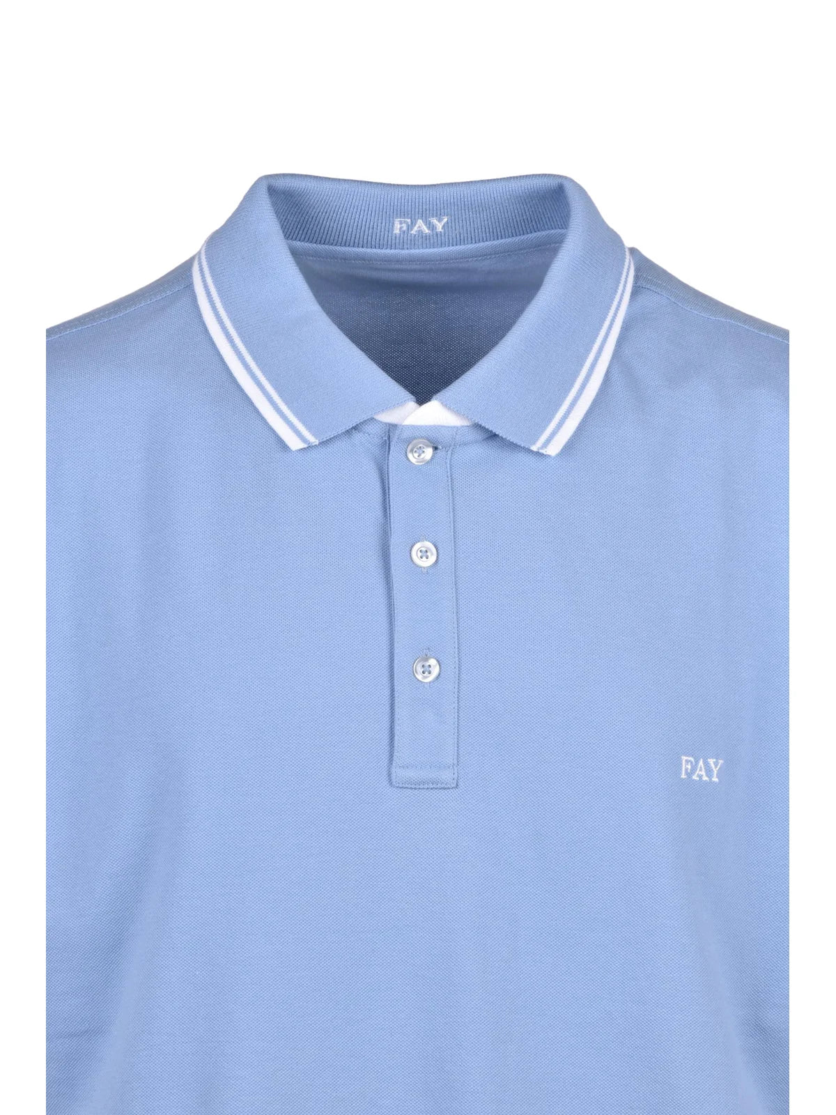Fay Polo Cotone Stretch - Celeste