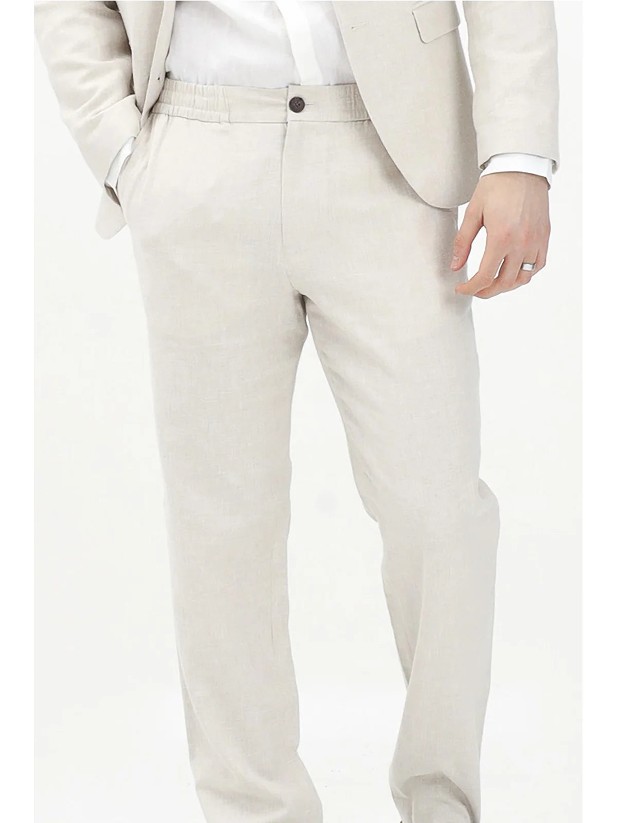 Selected Trousers Beige Linen Cotton