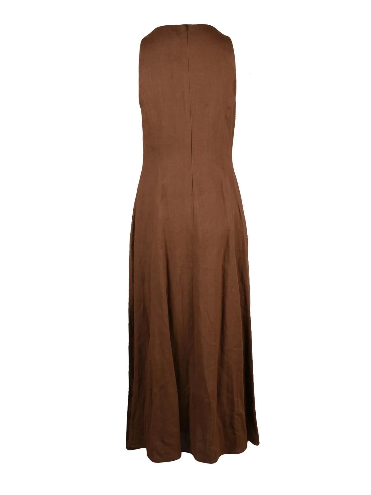 Eleventy Flared Long Linen Dress - Sage Green