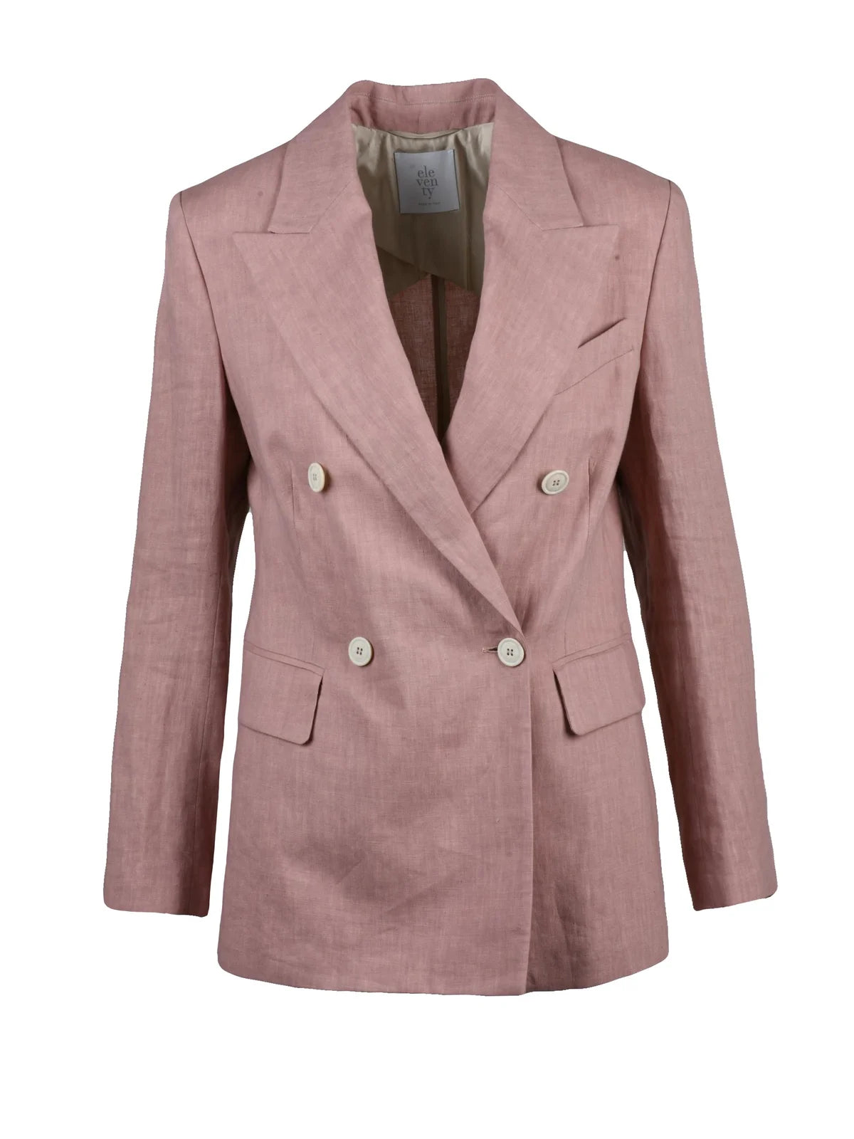 Eleventy Double-breasted Linen Jacket - Pink
