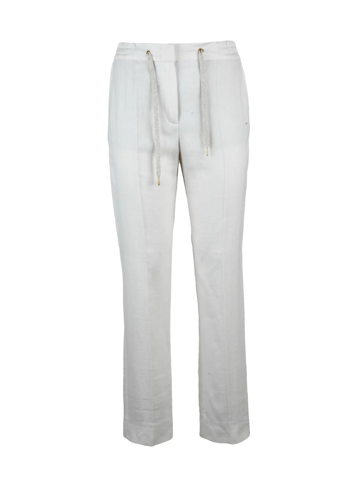 Eleventy Pantalone Chino in Lino, Lana e Seta - Bianco