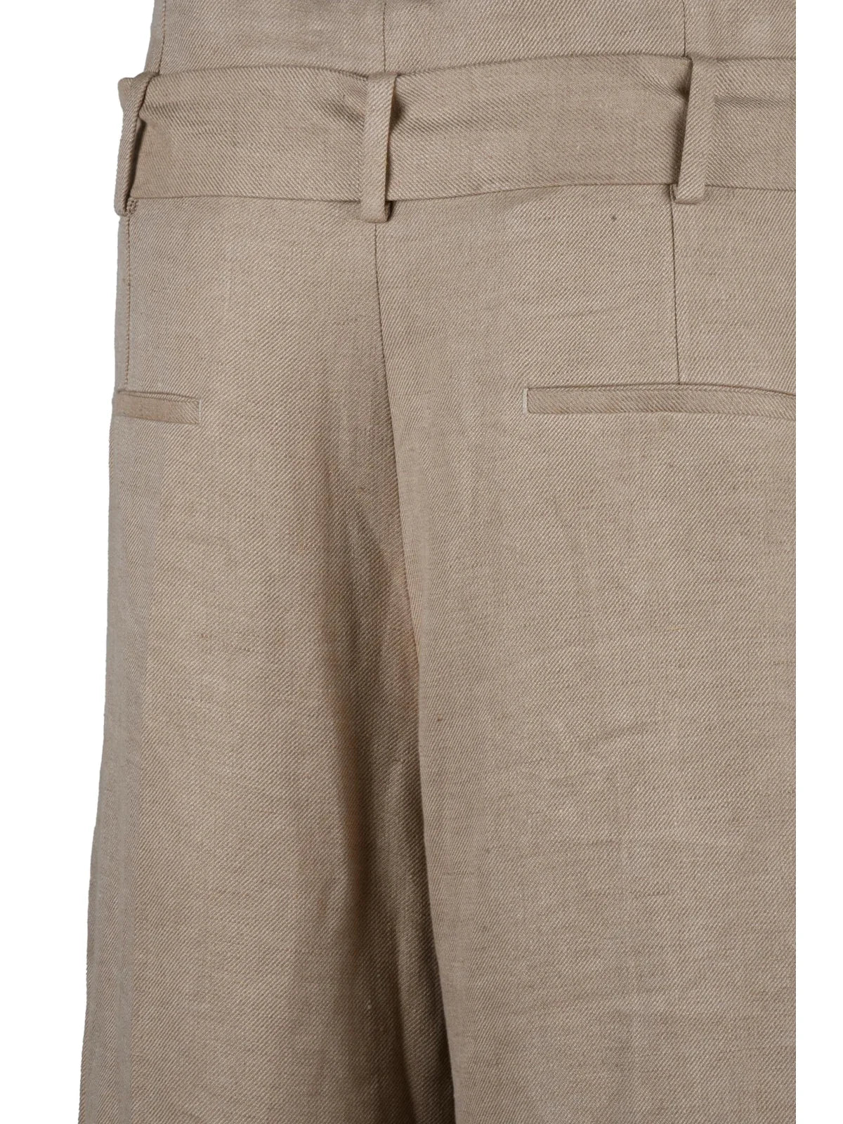 Eleventy Pantaloni Lino Vita Alta - Beige