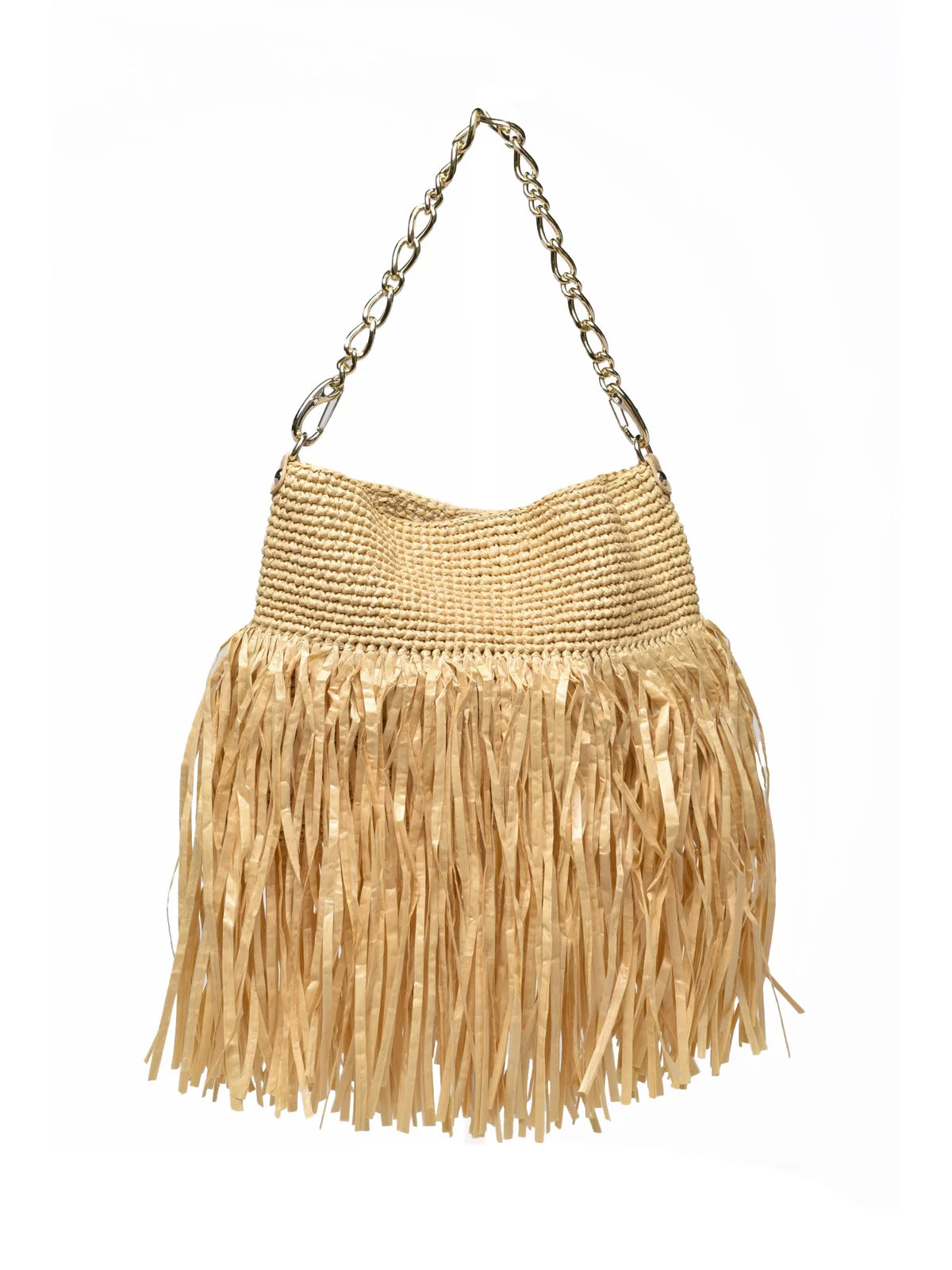 Patrizia Pepe Borsa a Spalla Rafia - Beige