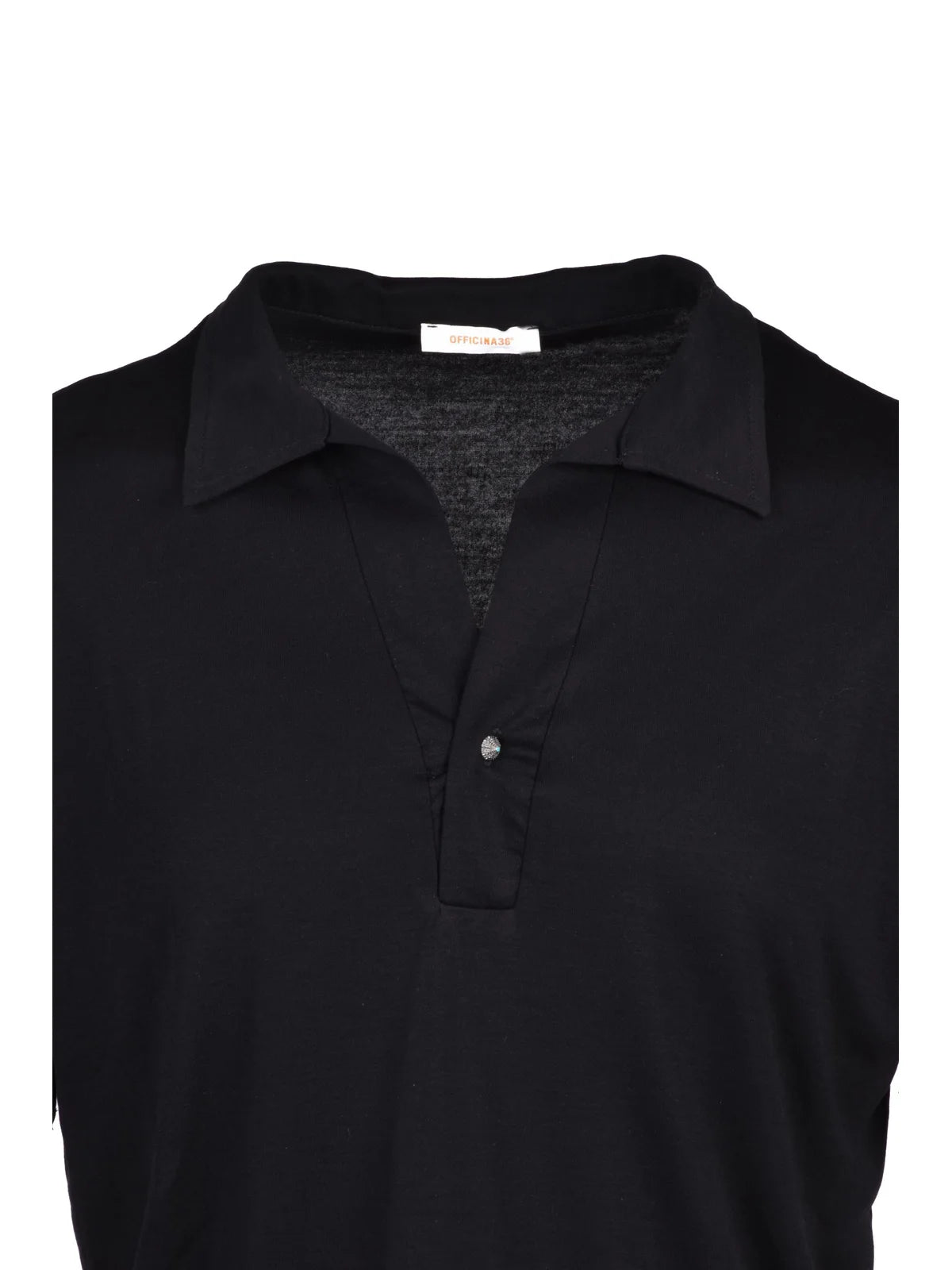 Officina 36 Polo in Tencel - Nero