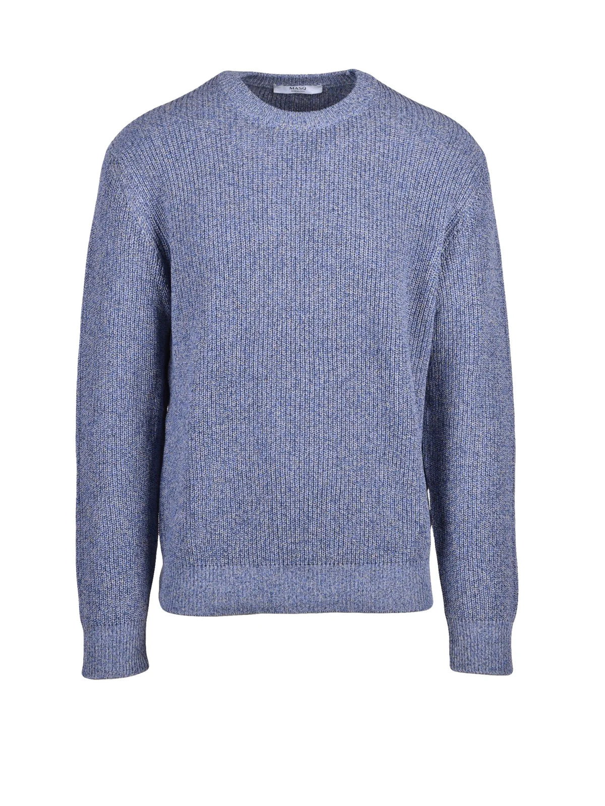 Masq Maglione Girocollo Cotone Lino - Blu