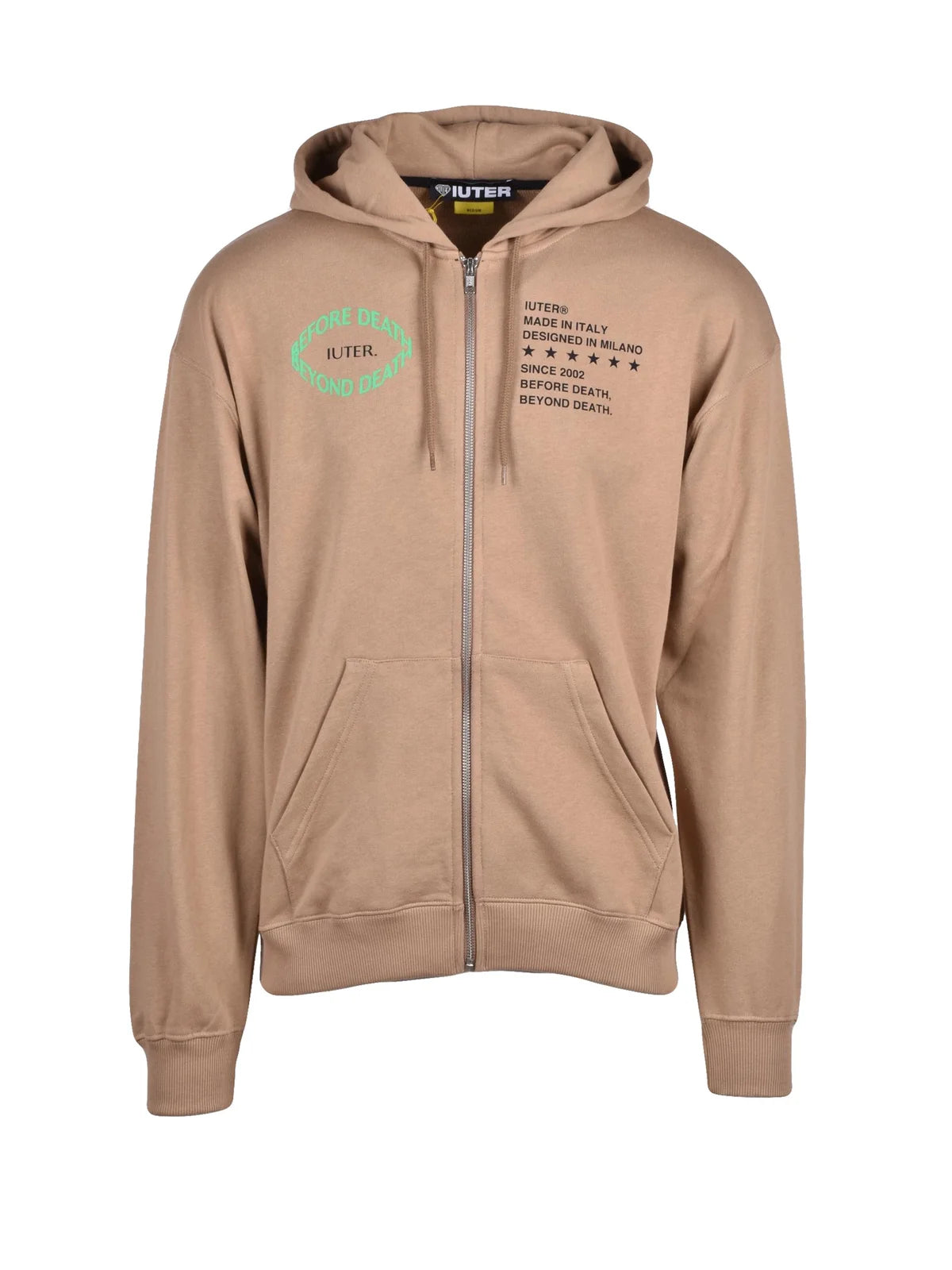 Iuter Felpa con Cappuccio Zip - Beige