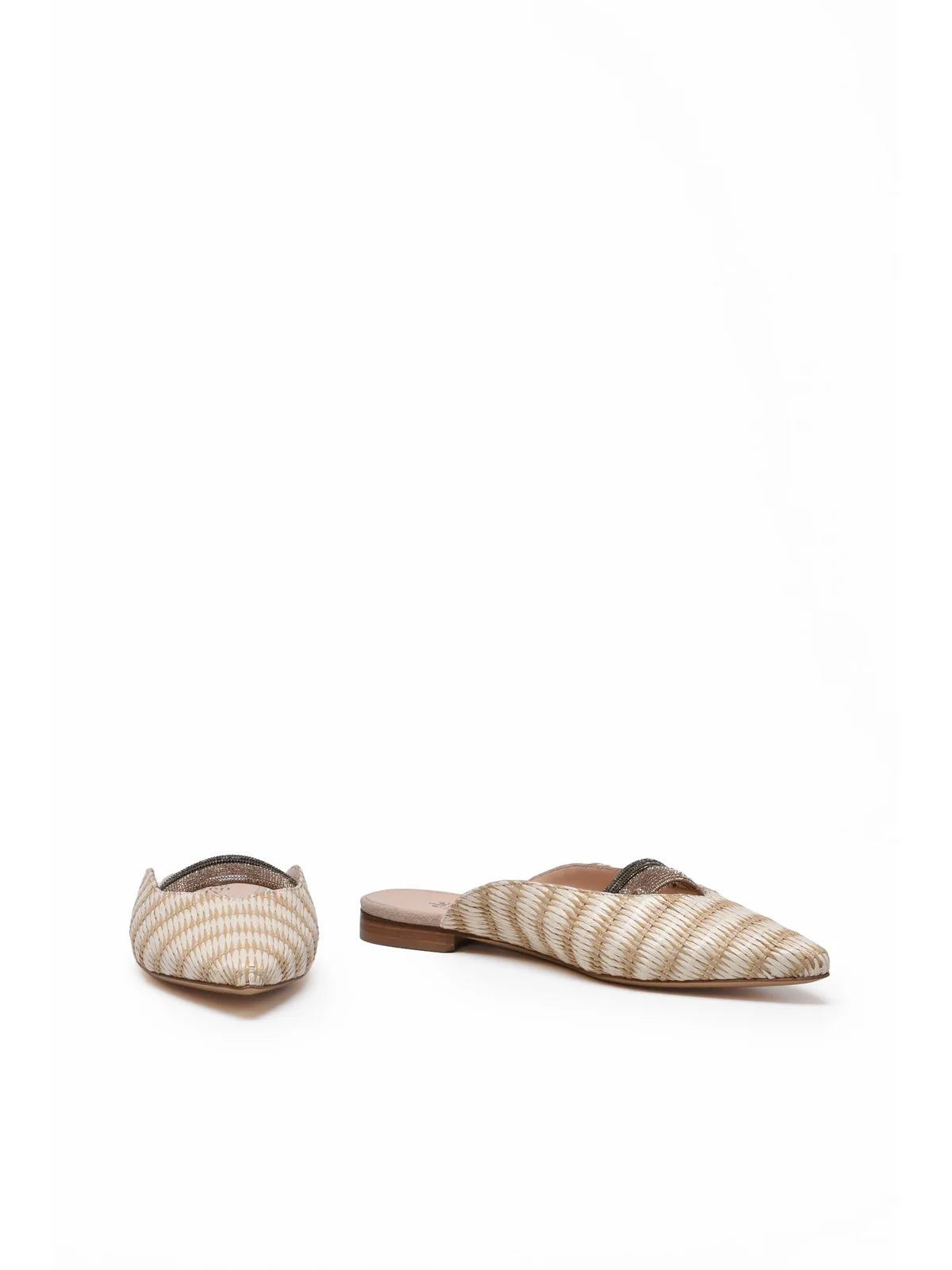 Eleventy Sabot Rafia Cuoio - Beige