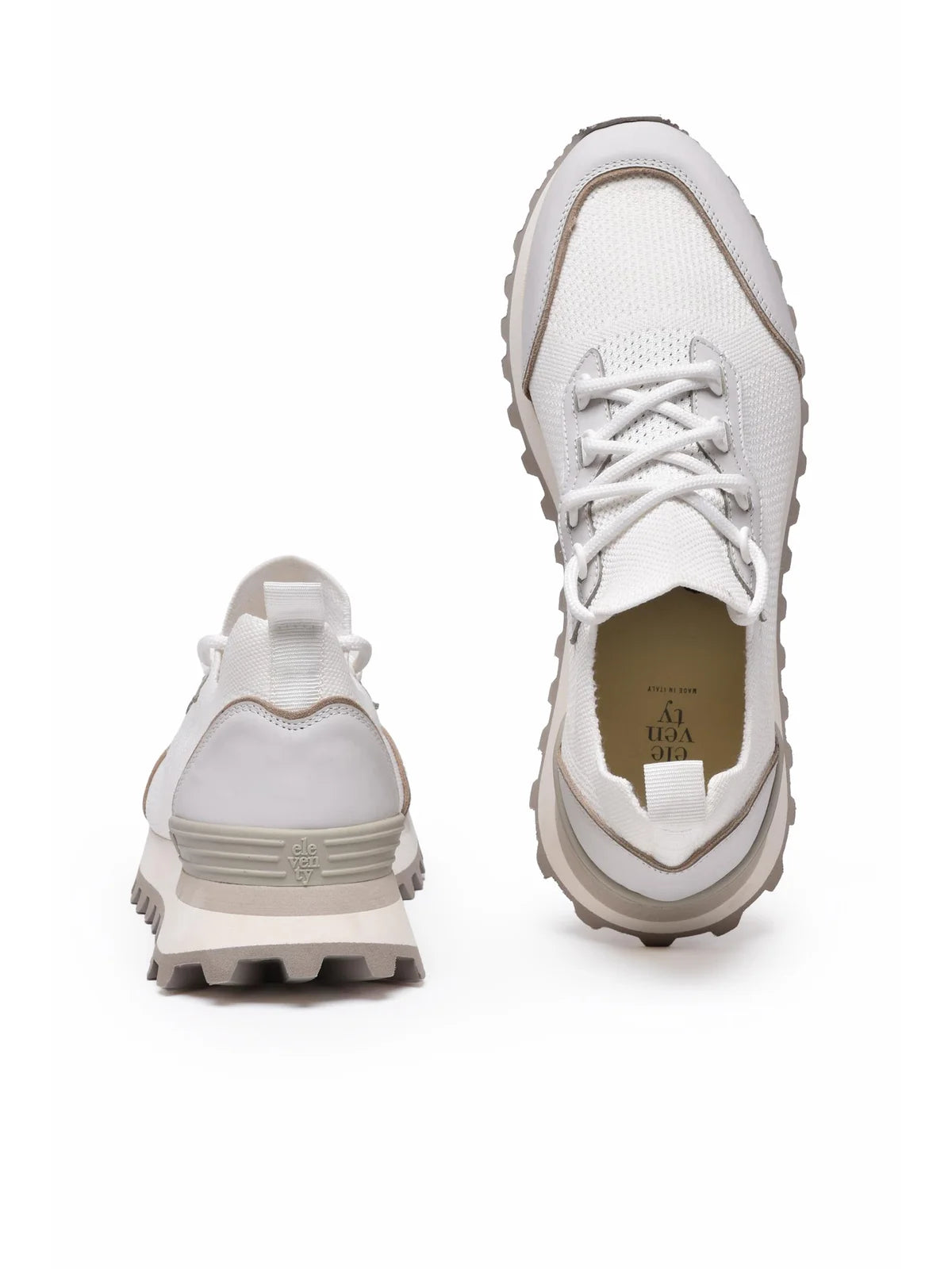 Eleventy Sneakers Misto Fibre/Pelle - Bianco