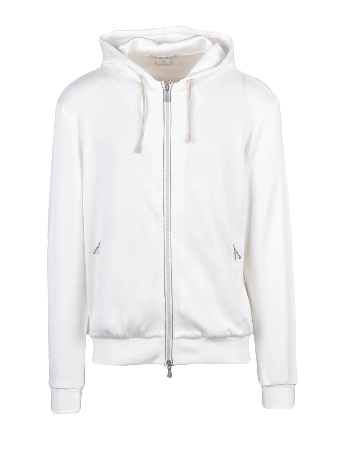 Eleventy Felpa Cappuccio Zip - Bianco