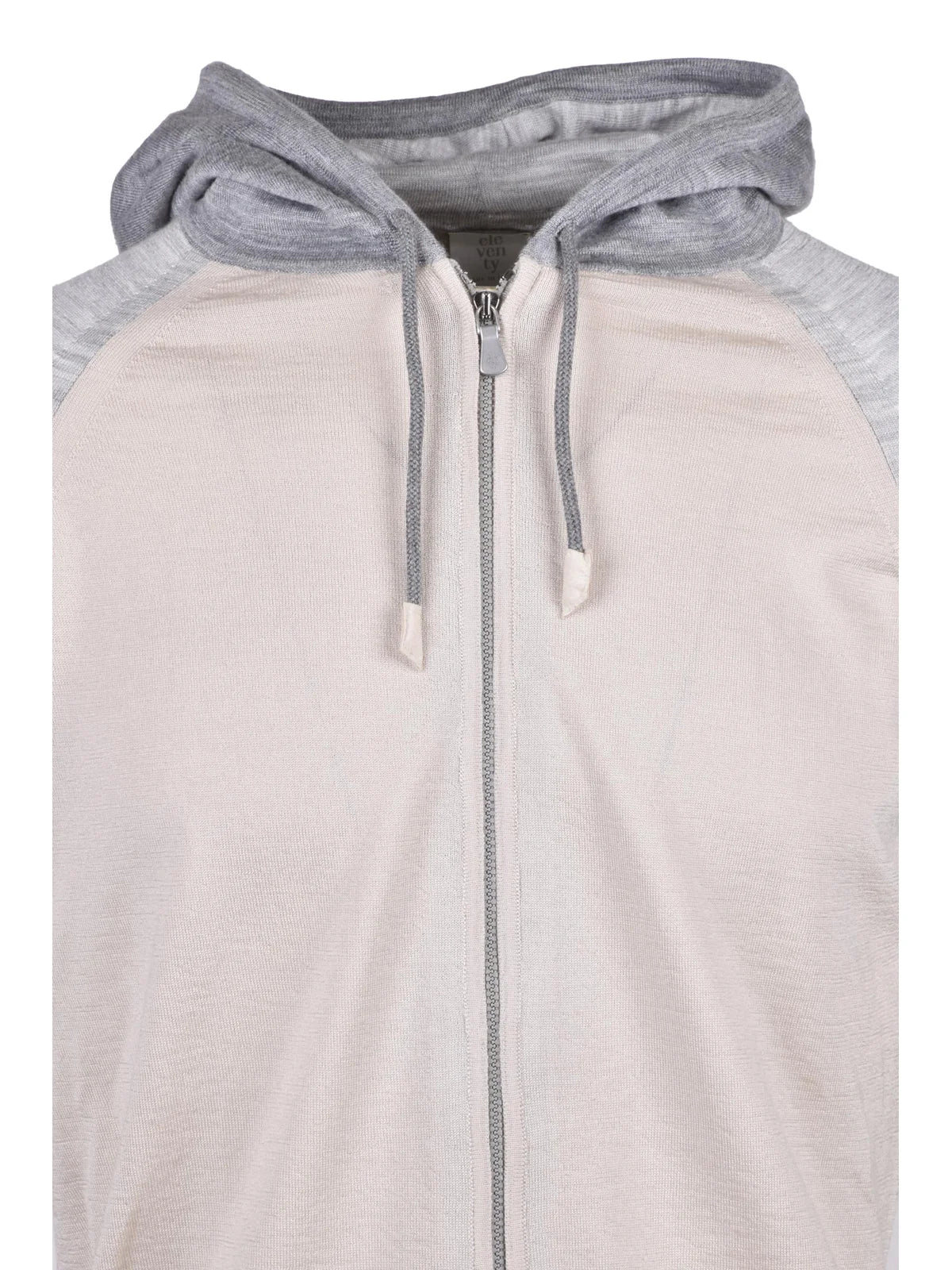 Eleventy Felpa Maglia Zip - Beige/Grigio
