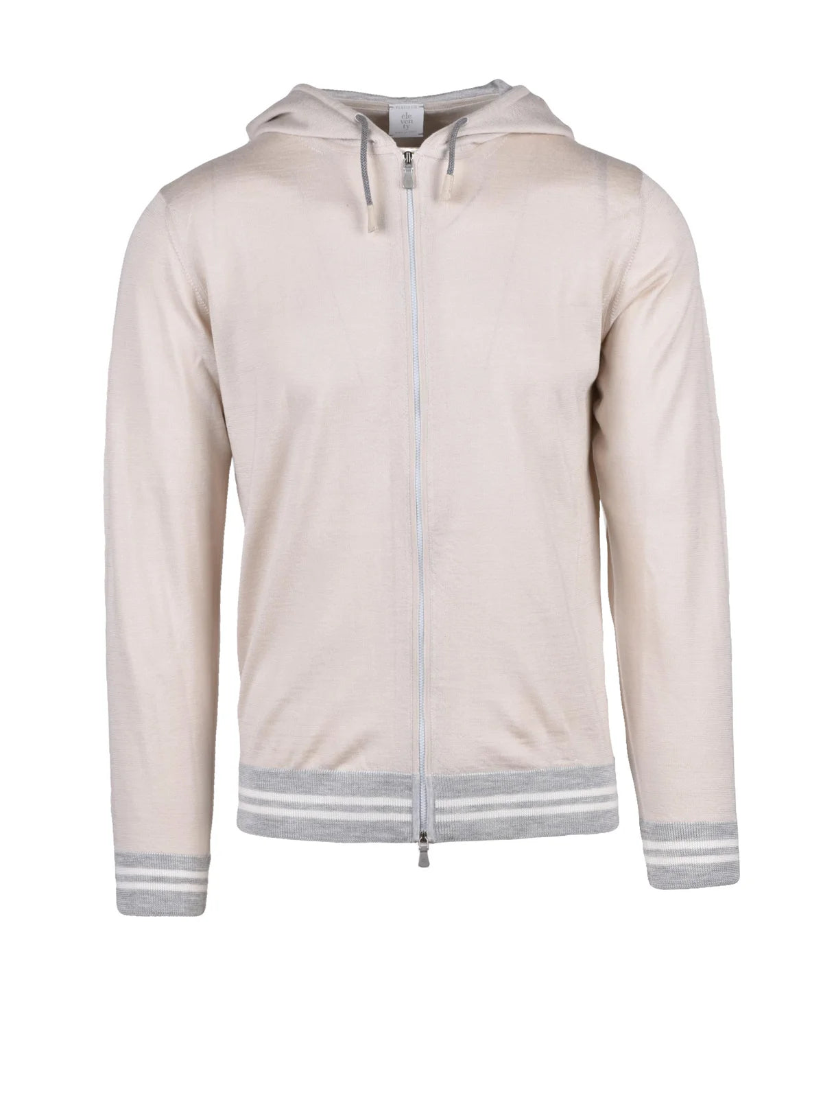 Eleventy Felpa Maglia Zip - Beige/Grigio