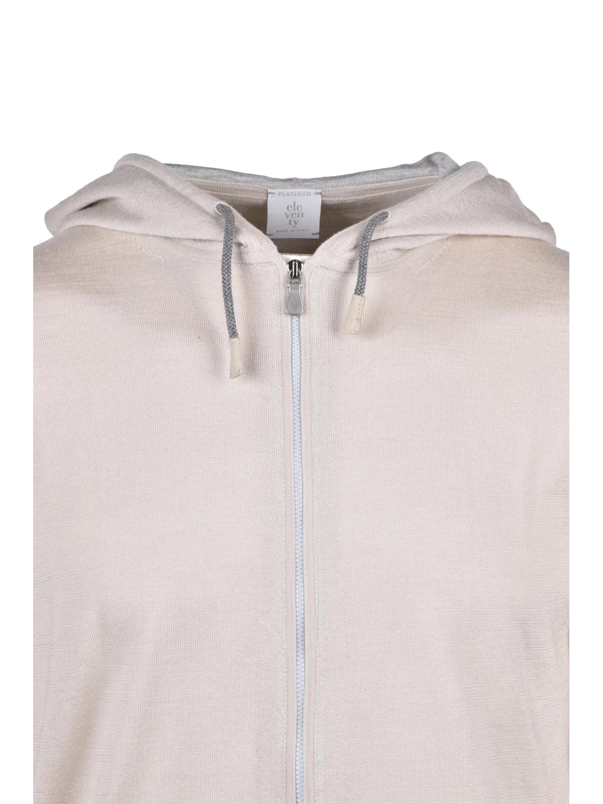 Eleventy Felpa Maglia Zip - Beige/Grigio