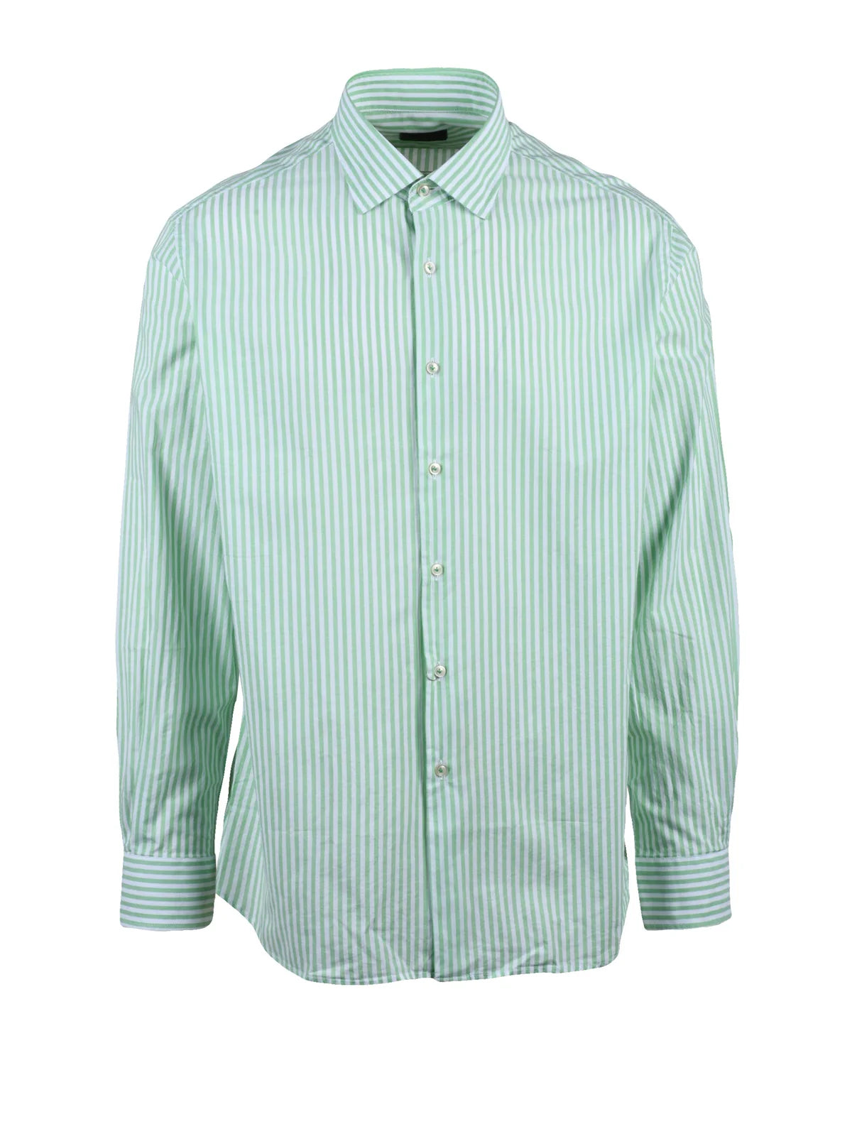 Ambrosio Camicia Cotone - Bianco/Verde