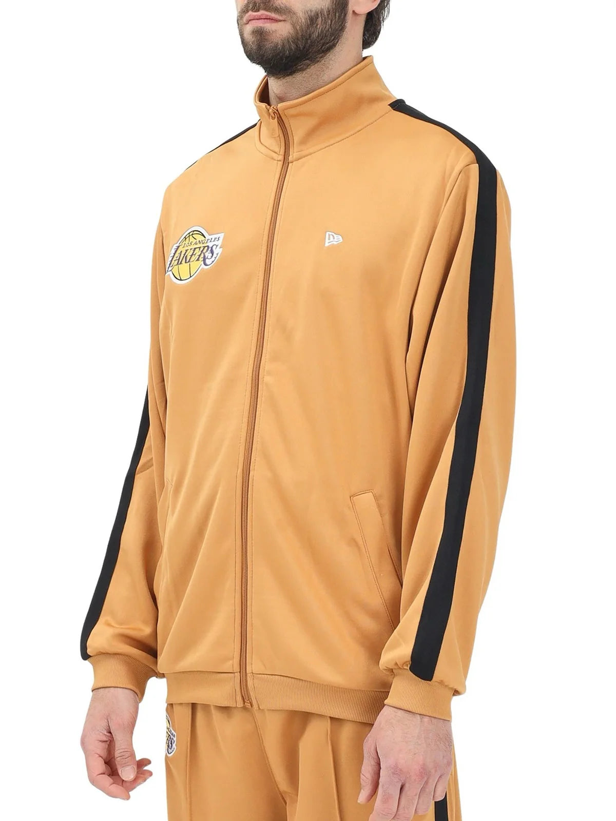 New Era Felpa Uomo con Zip - Nero/Arancio