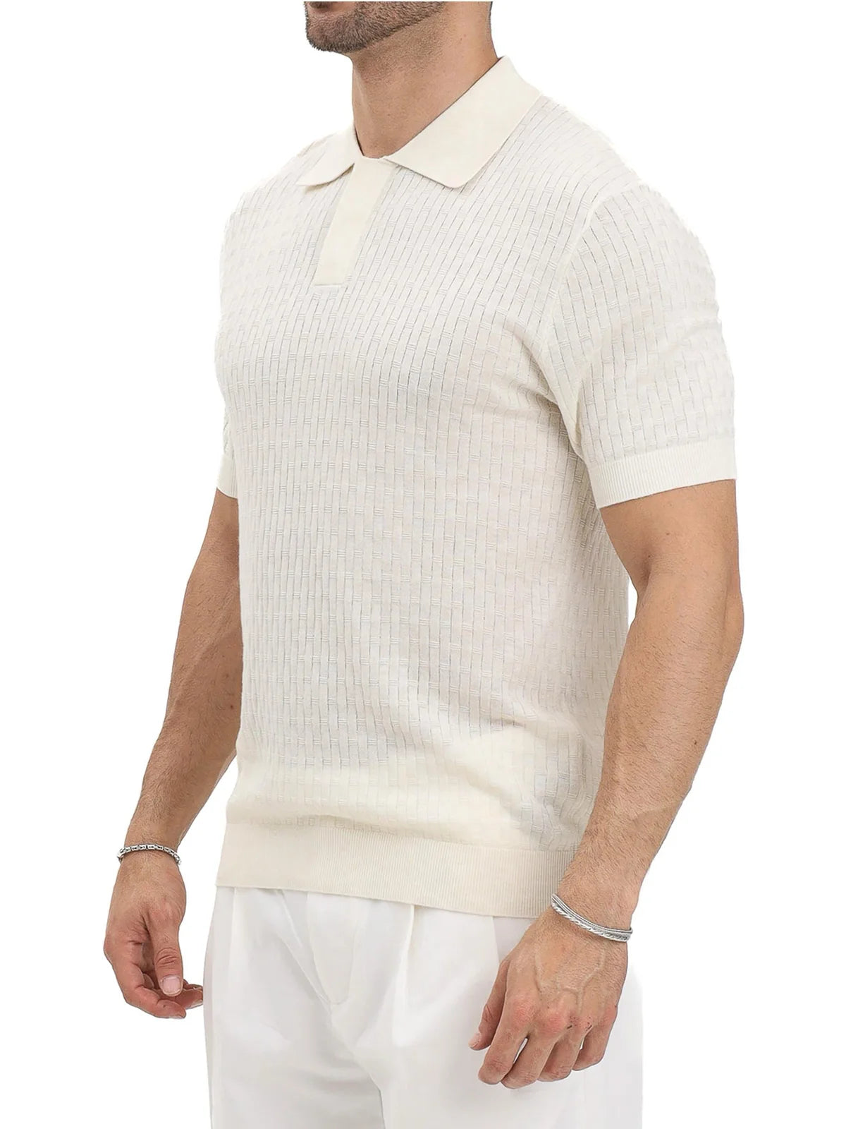 Selected Maglia Polo in Maglia - Bianco