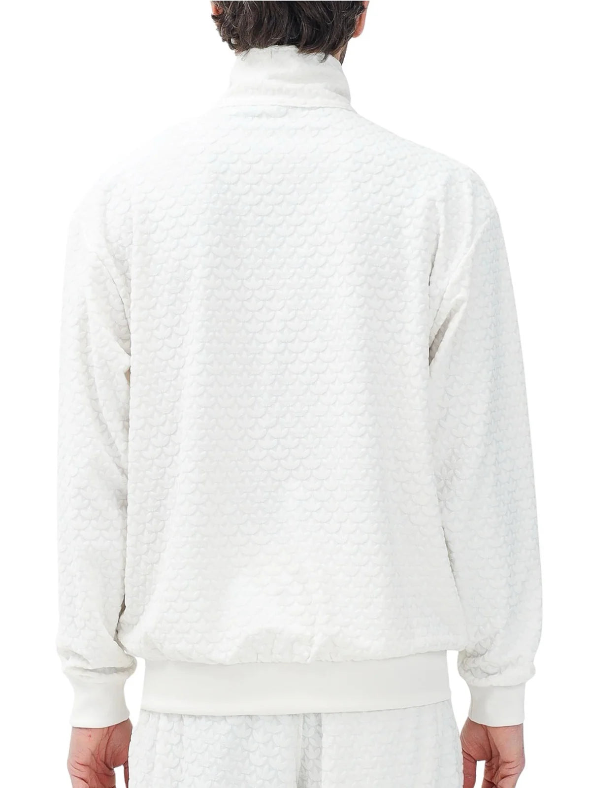 Adidas Felpa con Zip - Bianco/Celeste