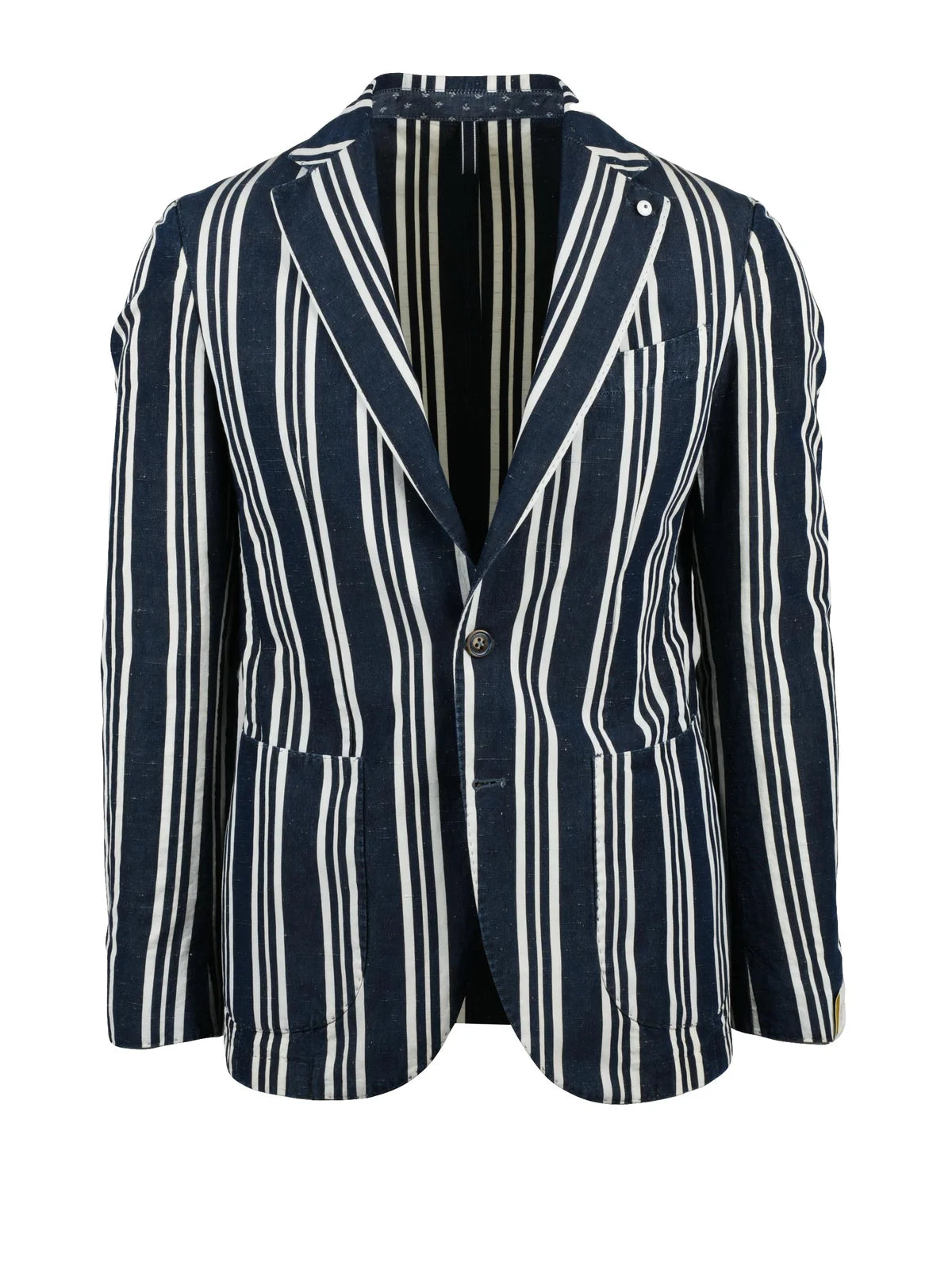 L.b.m. 1911 Giacca Blazer Misto Cotone Lino Seta - Blu
