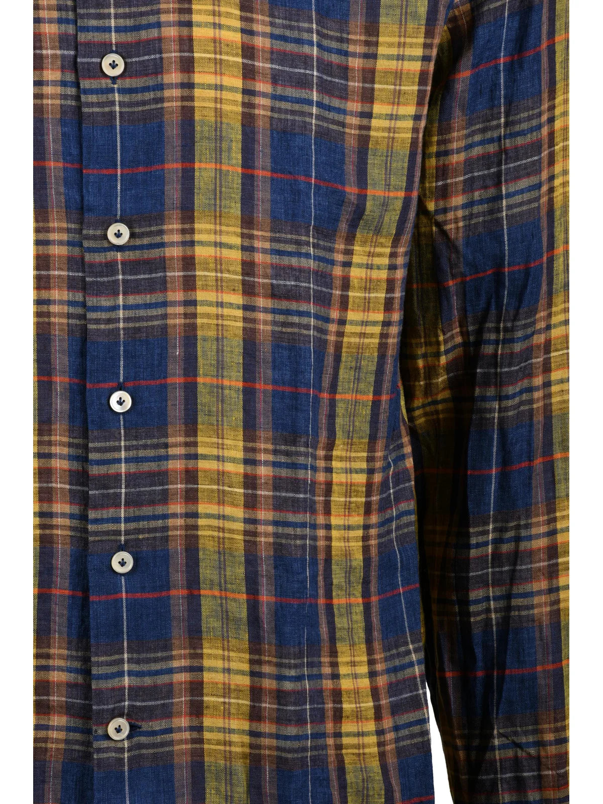 Alessandro Gherardi Camicia in Lino - Blu/Giallo