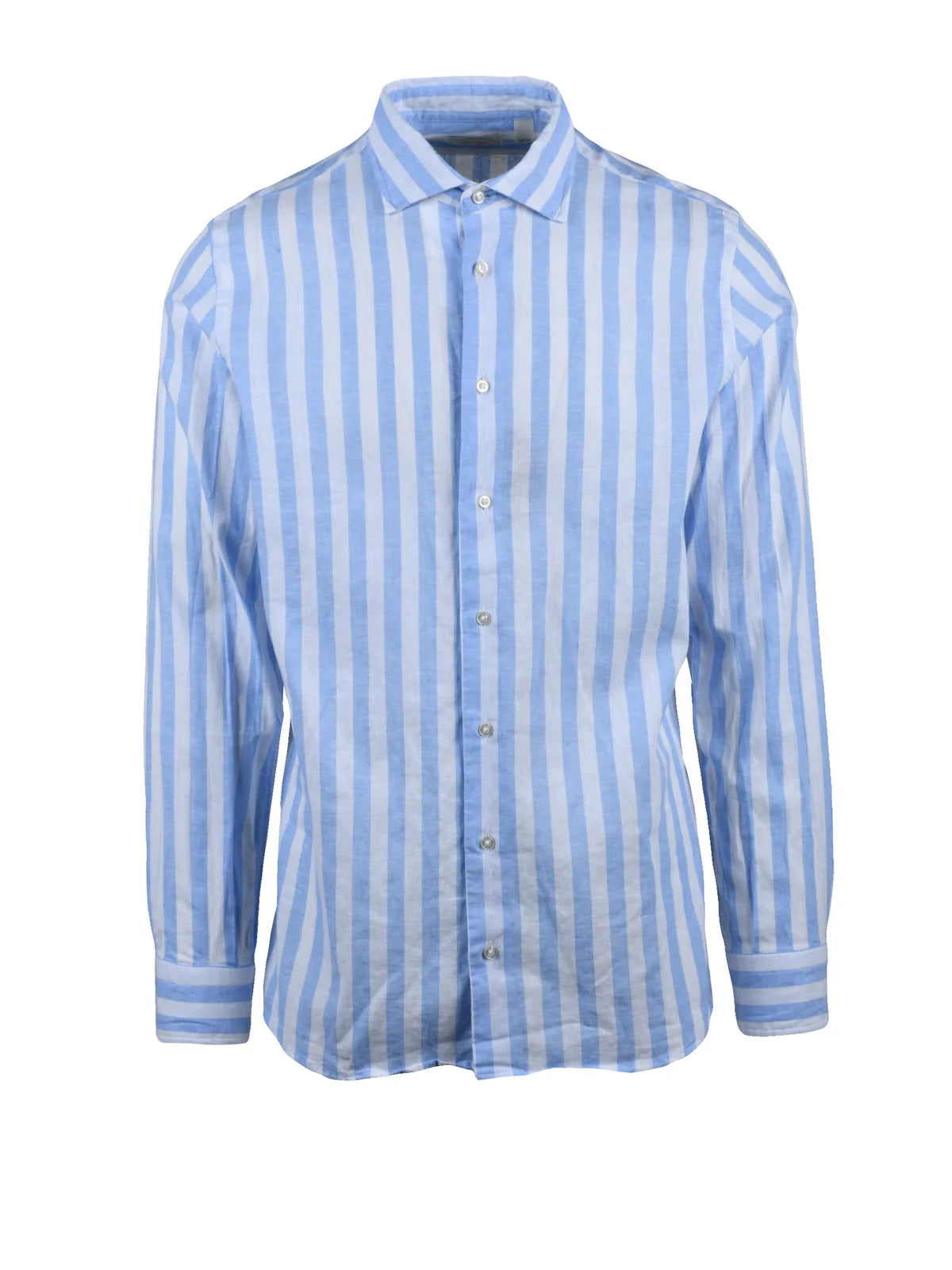 Altemflower Cotton/Linen Shirt - White/Light Blue