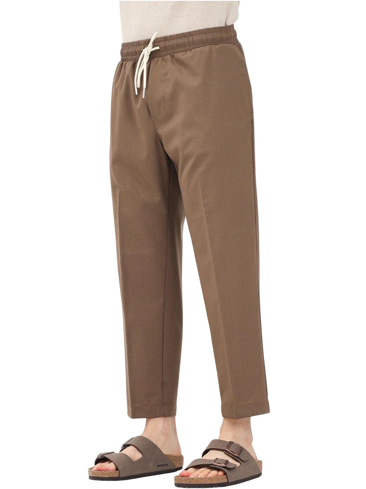 Yes London Pantaloni Lana Stretch - Marrone