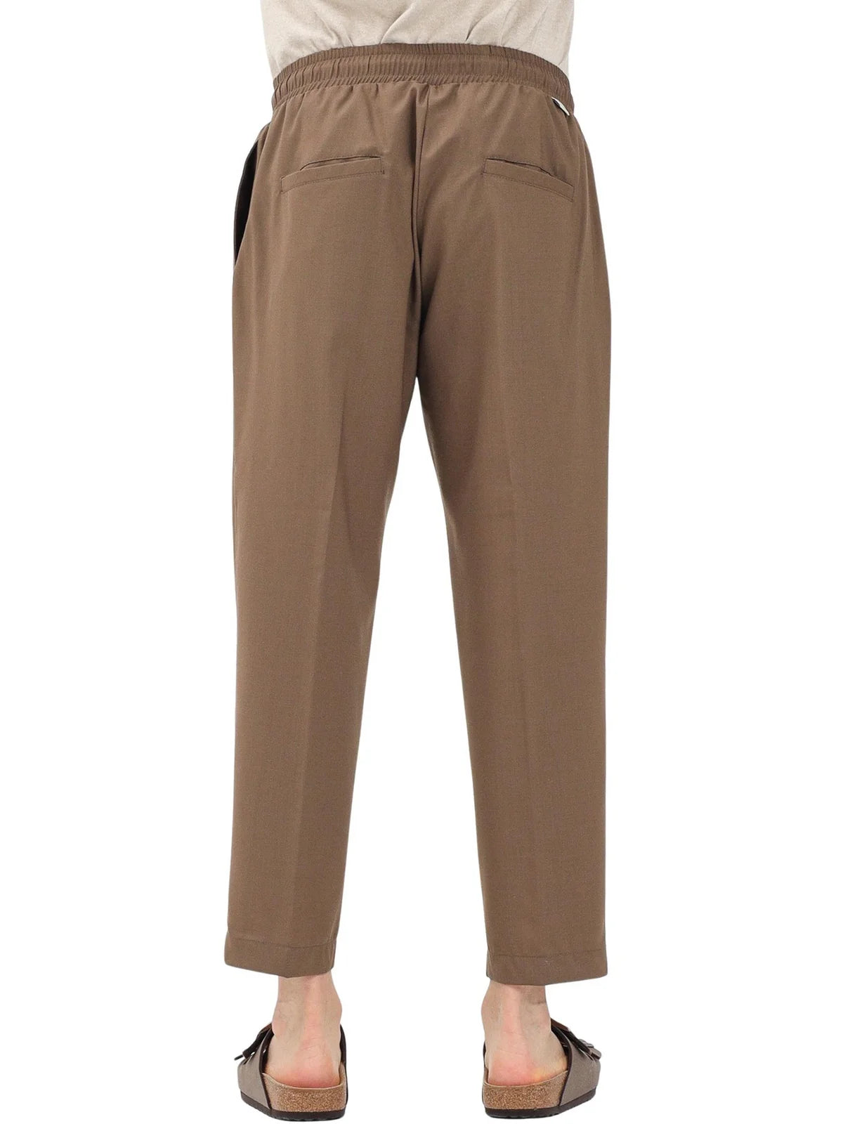 Yes London Pantaloni Lana Stretch - Marrone