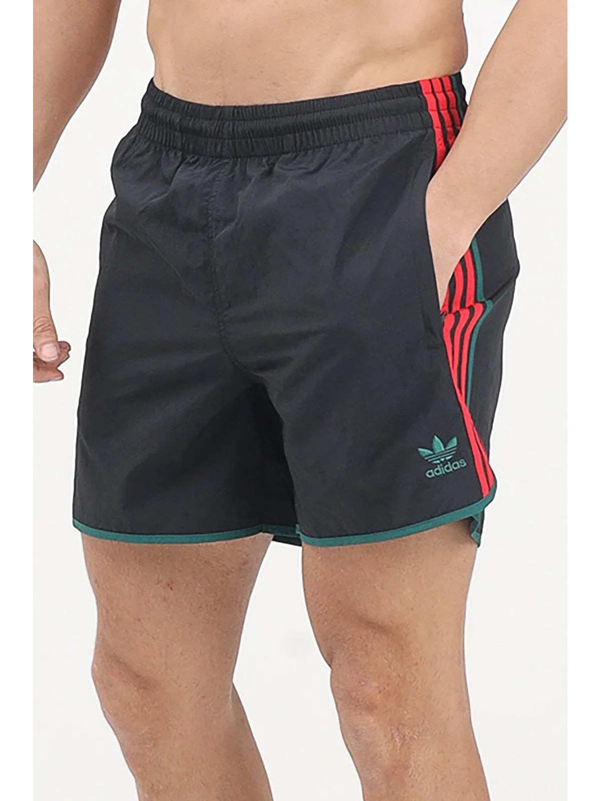 Adidas Bermuda Riciclati - Nero/Rosso