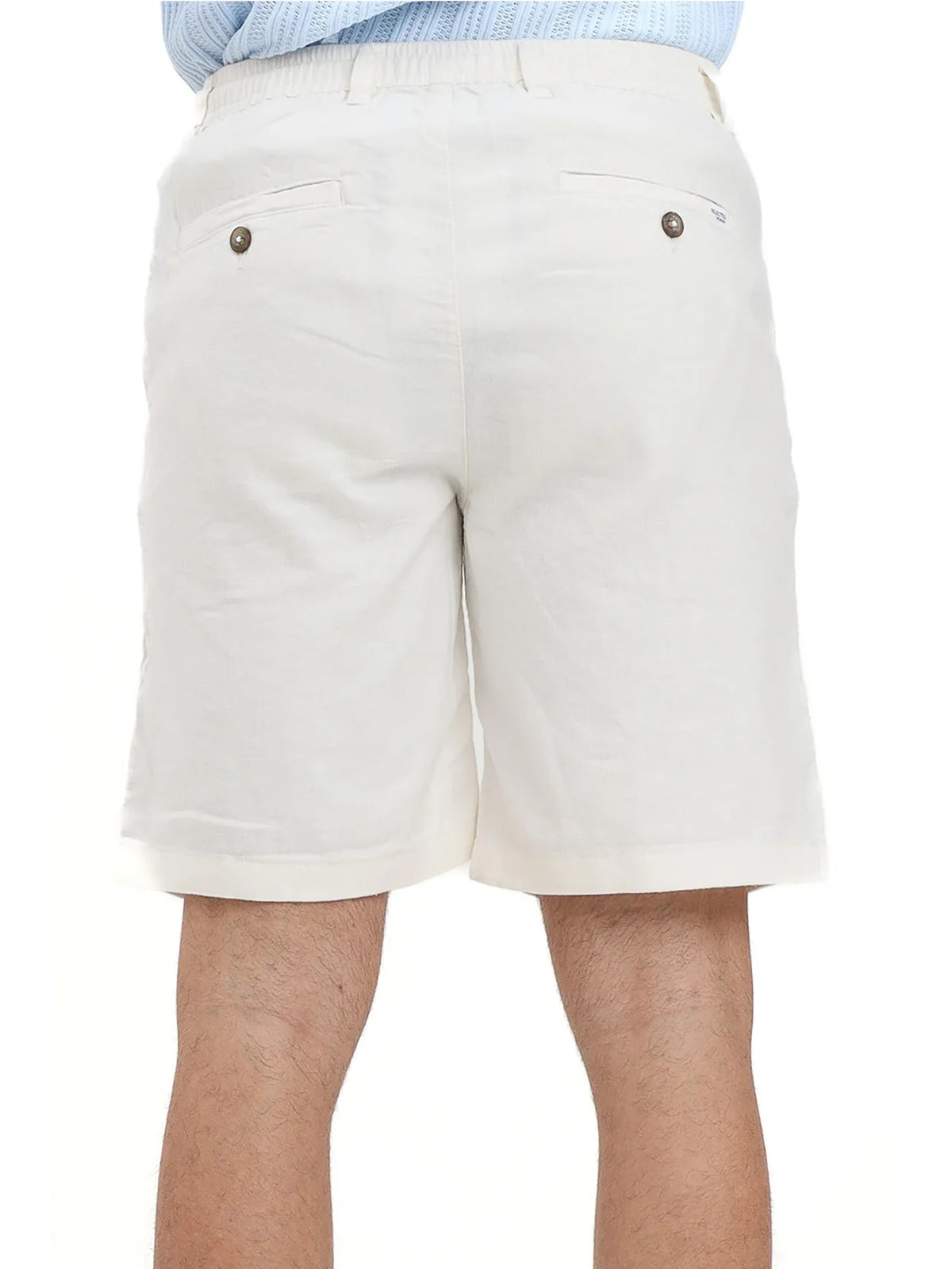 Selected Bermuda Cotone Lino Stretch - Bianco