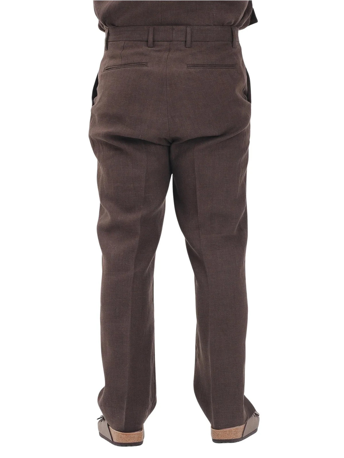 I M Brian Pantaloni Lino - Marrone